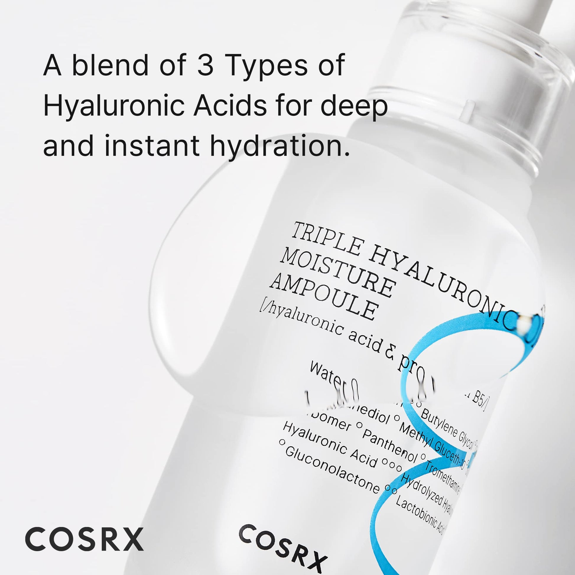 COSRX 3X Hyaluronic Acid Moisture Ampoule For Dry Skin, 1.35 fl.oz