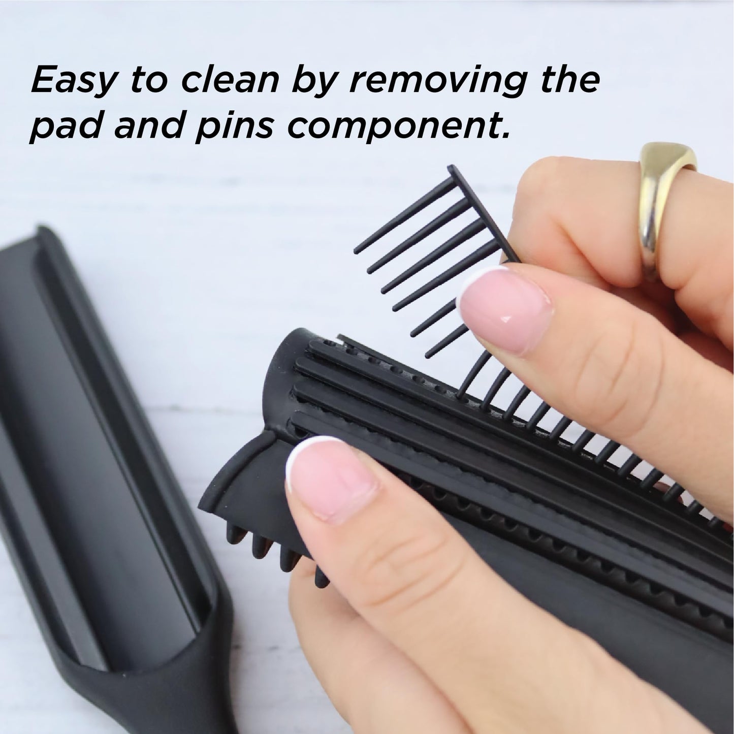 Jack Dean by Denman Curly Hair Brush D3 (All Black) 7 Row Styling Brush for Detangling, Separating
