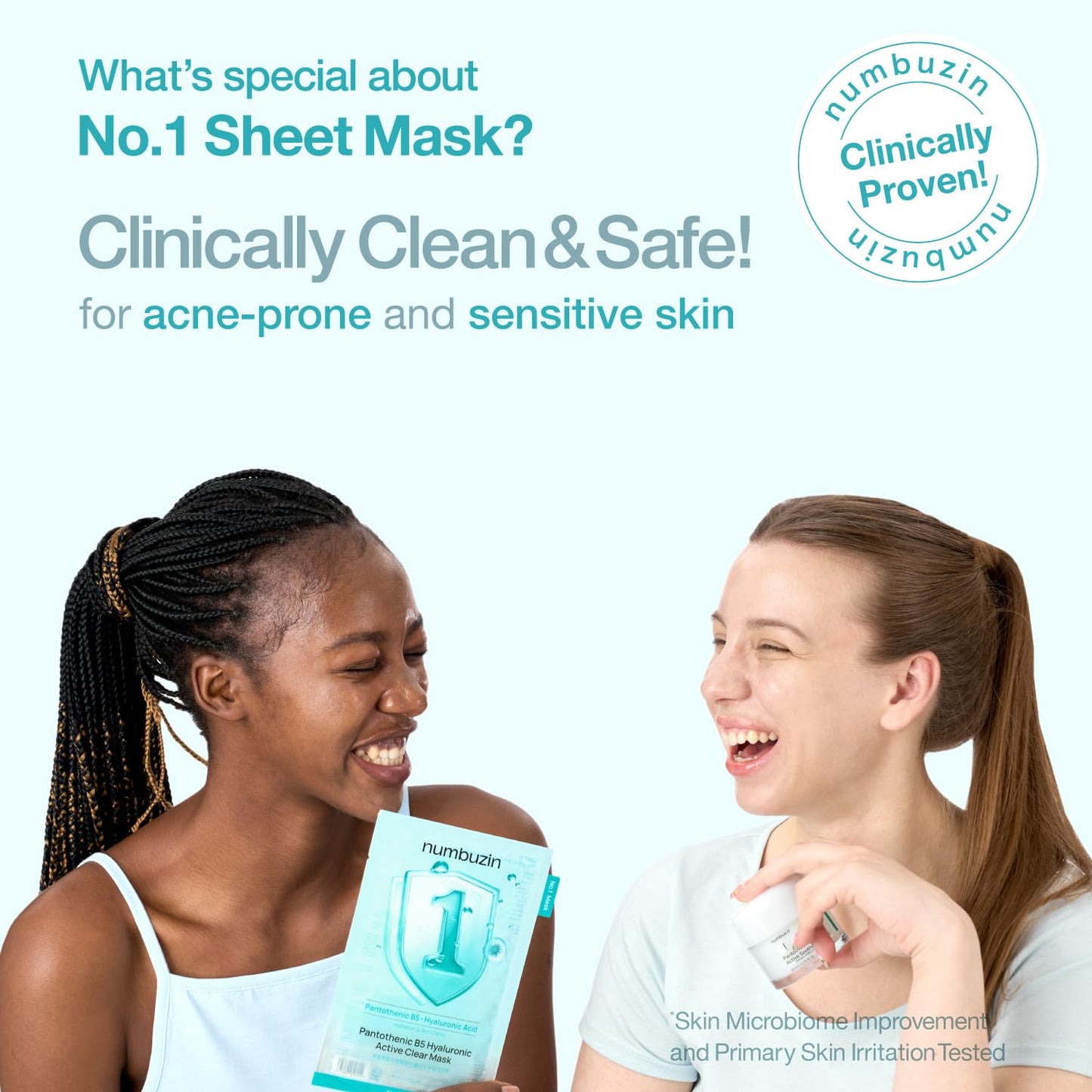 numbuzin No.1 Sheet Mask | Pantothenic B5 Hyaluronic Active Clear Mask | Calming, Soothing