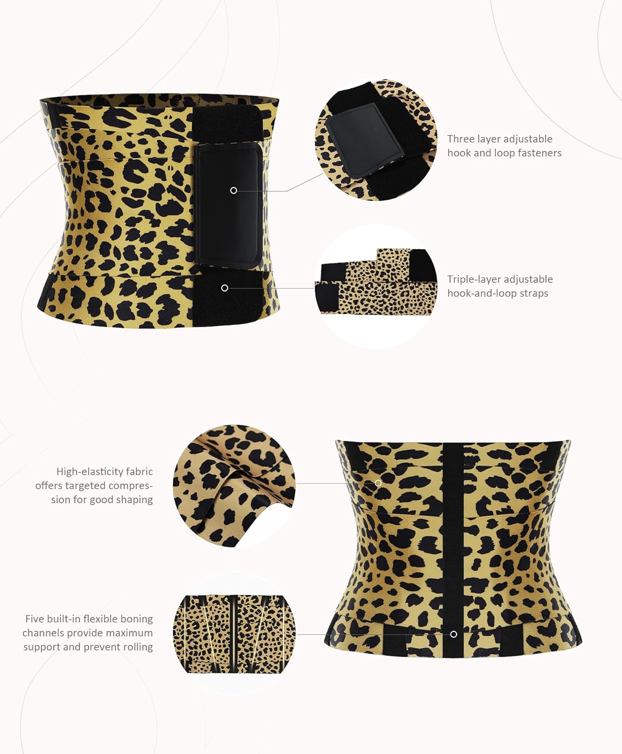 FeelinGirl Waist Trainer Long Torso Waist Cincher Trimmer Ab Belt Tummy Control Body Shaper Triple Wrap Women and Men