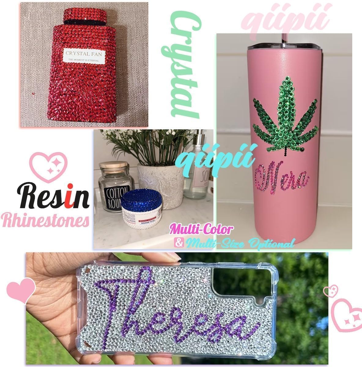 16000PCS Dark Red Crystal Resin Rhinestones for Crafting 3mm 4mm 5mm Flatback Stones Non-Hotfix Ruby Diamonds Crystals Gems Charms for Nails Face Eyes Makeup Tumblers Bottles DIY Crafts Clothes