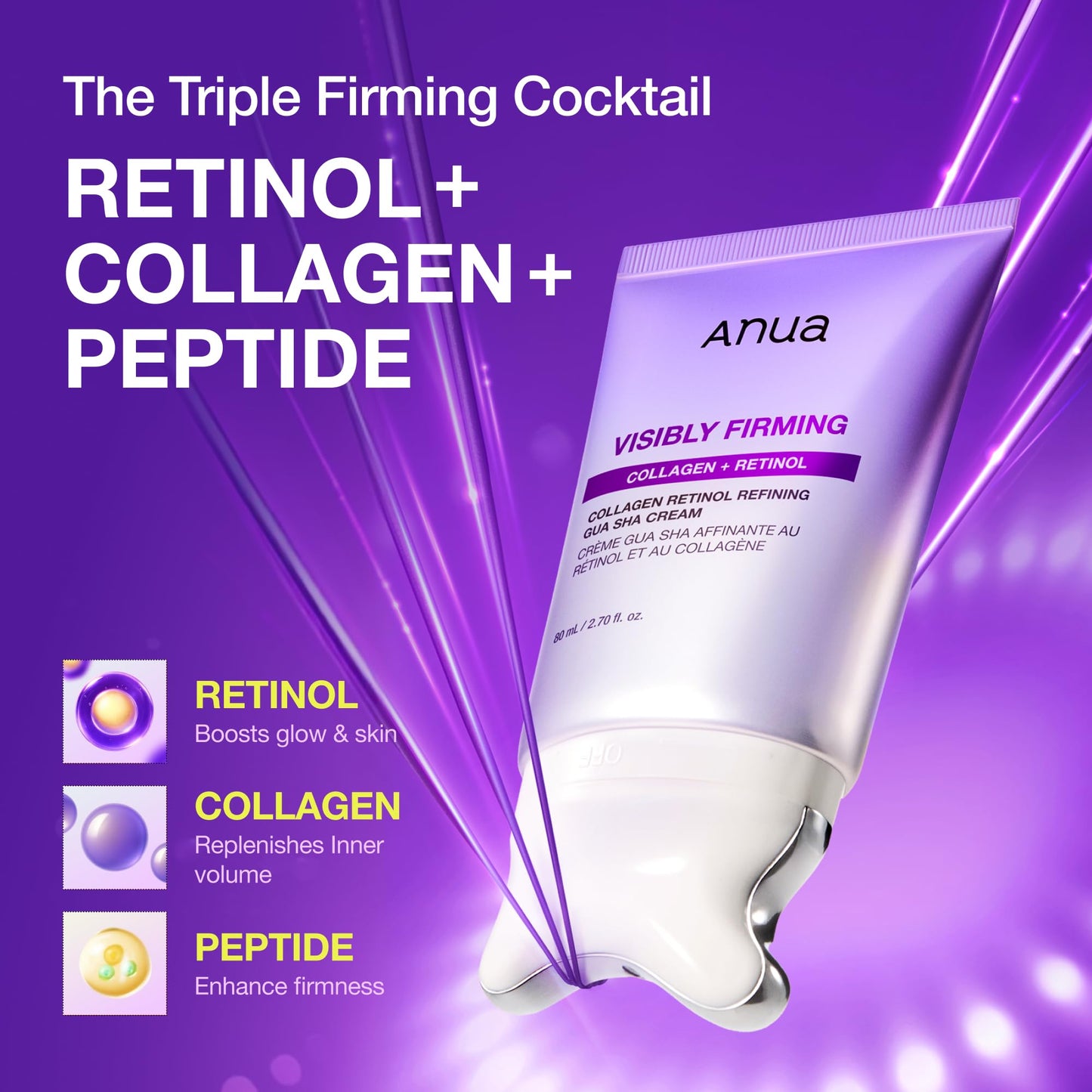 ANUA Collagen Retinol Refining Gua Sha Cream, 2.7 fl.oz