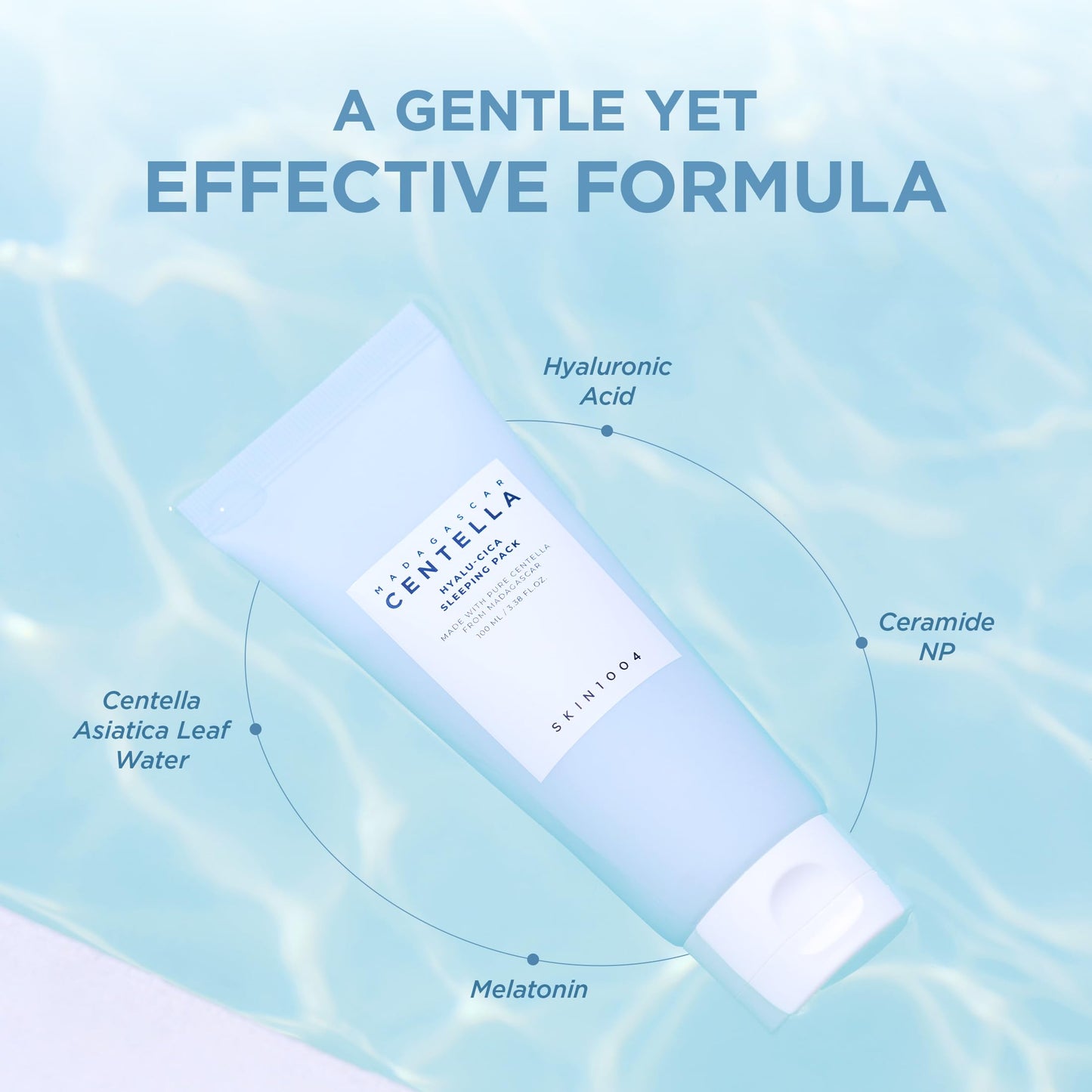 SKIN1004 Hyalu-Cica Sleeping Pack, Korean Face Moisturiser with Hyaluronic Acid & Centella, Cream