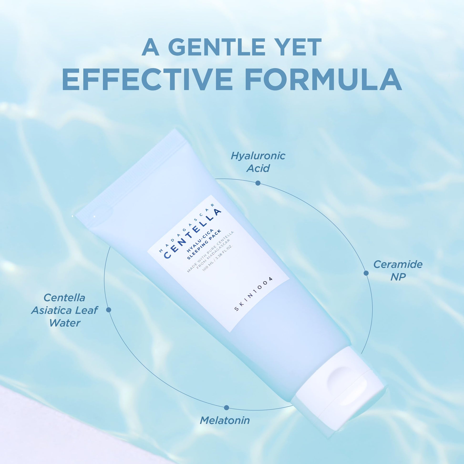 SKIN1004 Hyalu-Cica Sleeping Pack, Korean Face Moisturiser with Hyaluronic Acid & Centella, Cream
