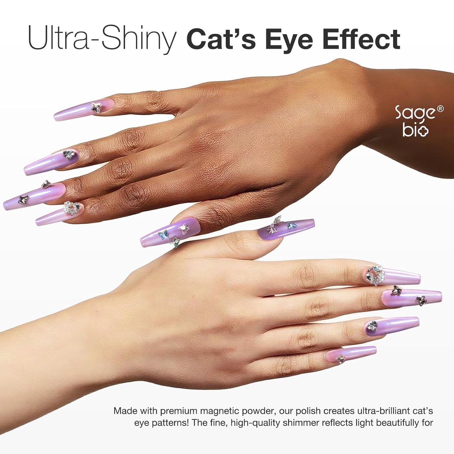 15ml Cat Eye Gel Nail Polish with Magnet Shimmer Glass Bead Effect 12