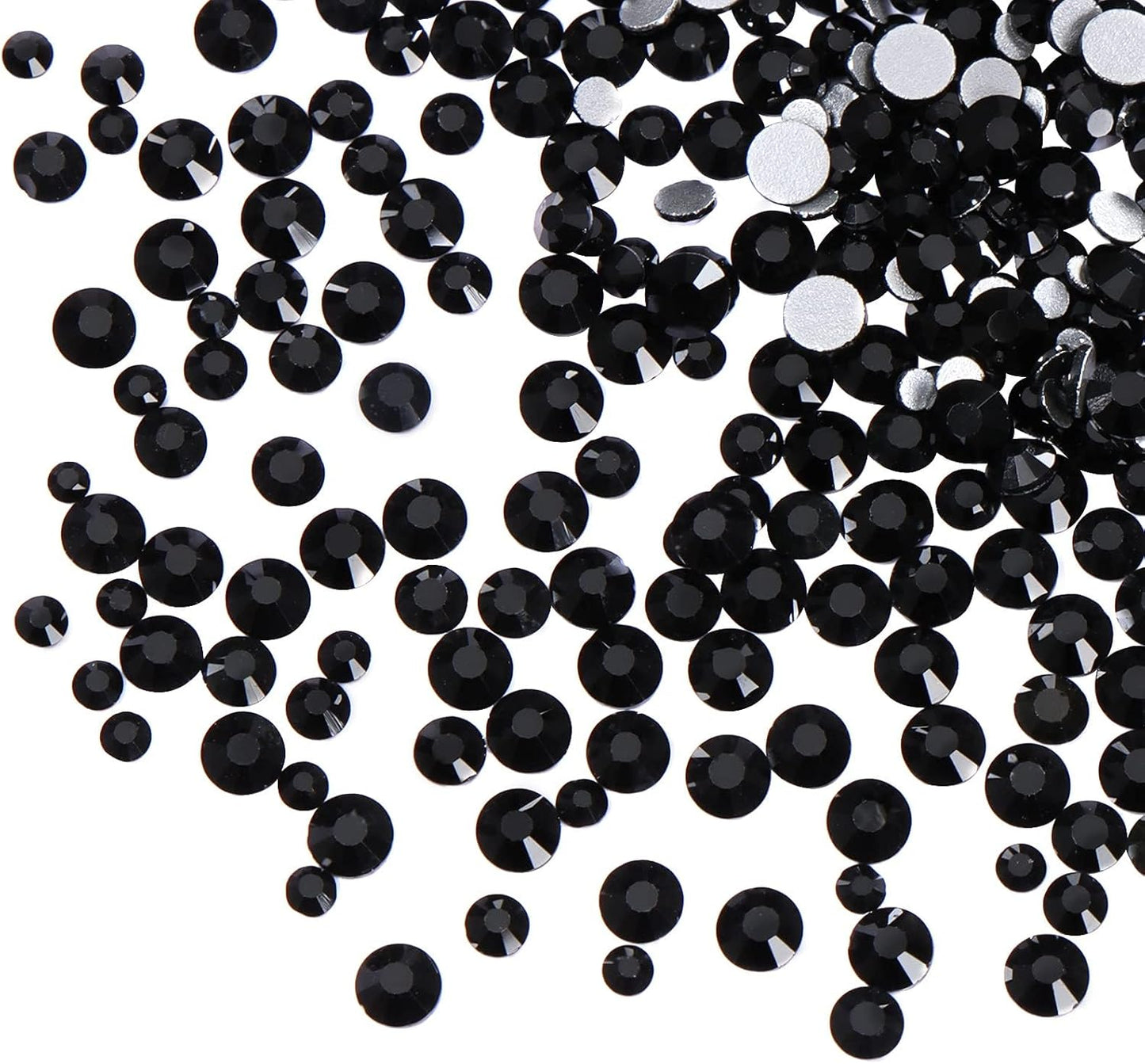 3456pcs Flatback Rhinestones Glass Charms Diamantes Gems Stones for Nail Art 6 Size ss4~ss12 Jet