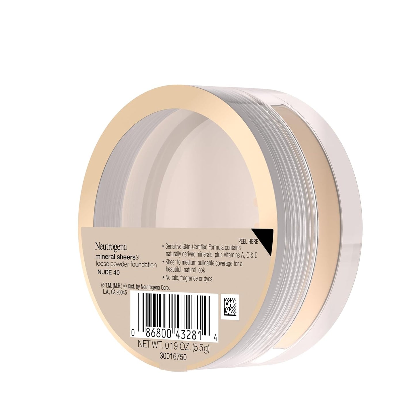 Neutrogena Mineral Sheers Lightweight Loose Powder Makeup Foundation with Vitamins A, C, & E, Sheer to Medium Buildable Coverage, Skin Tone Enhancer, Face Redness Reducer, Nude 40,.19 oz