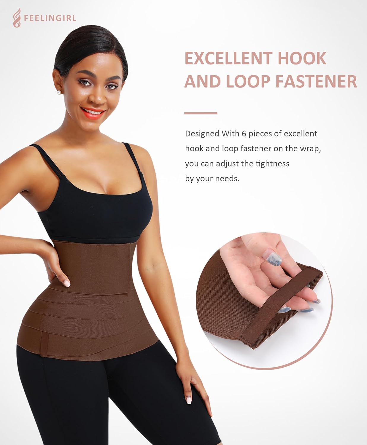 FeelinGirl Waist Trainer for Women Bandage Wrap Trimmer Belt Long Torso Tummy Wraps Belly Body Shaper Waist Trimmer Belt