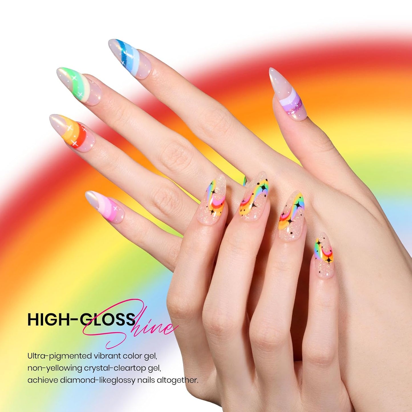 Beetles Summer Gel Nail Polish Set Green Pink Blue Glitter Nude Manicure Kit 23 Pcs 20 Colors Gifts for Women with Base Matte Glossy Top Coat Uv Lamp Needed Rainbow Magic