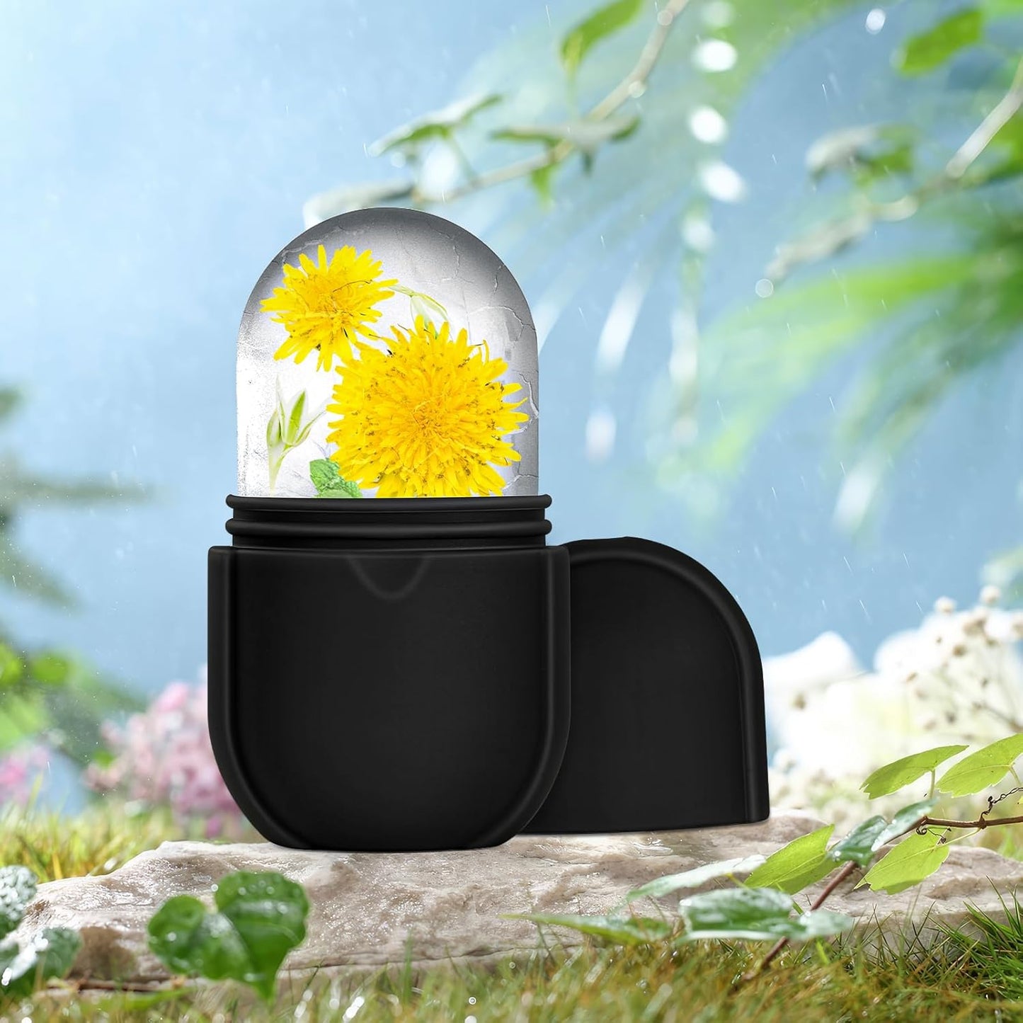 Ice Roller for Face and Eye, Ice Face Roller, Ice Roller Skin Care Tools Gifts for Women , Silicone Ice Mold for Beauty(Black)