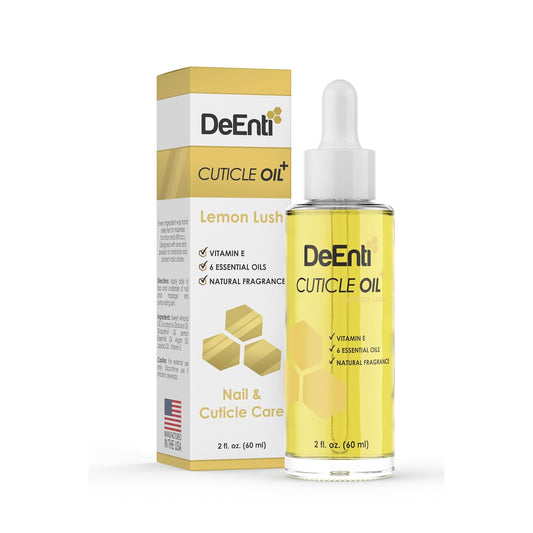 DeEnti Cuticle Oil, Jojoba Oil for Nails, 2oz Hydrating Cuticle Nail Oils, Lush Lemon Scented