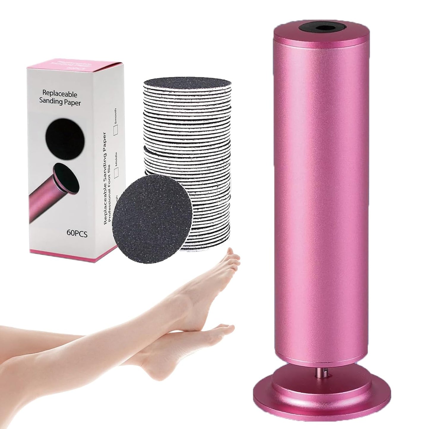 Dermave Upgraded Electric Callus Remover for Feet,Electric Foot File Feet Sander ,Adjustable Speed Foot Scrubber,Women Men Dead Skin and Cracked Professional Pedicure Tool,60Pcs Sandpaper Discs