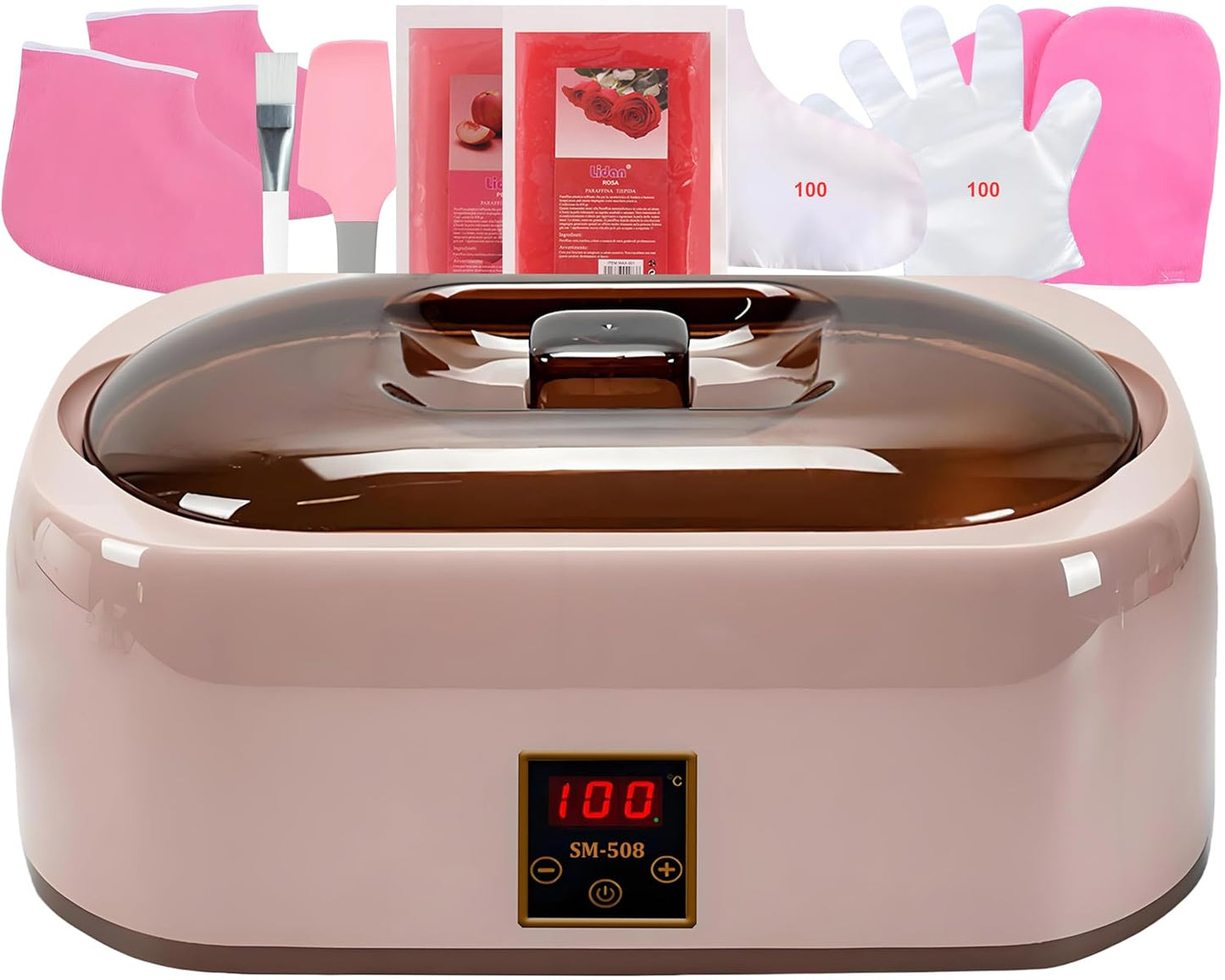 Paraffin Wax Machine for Hand and Feet - Rapid Wax Melting, Intelligent Temperature Control, Hydrating & Moisturizing Spa Treatment at Home (Pink)