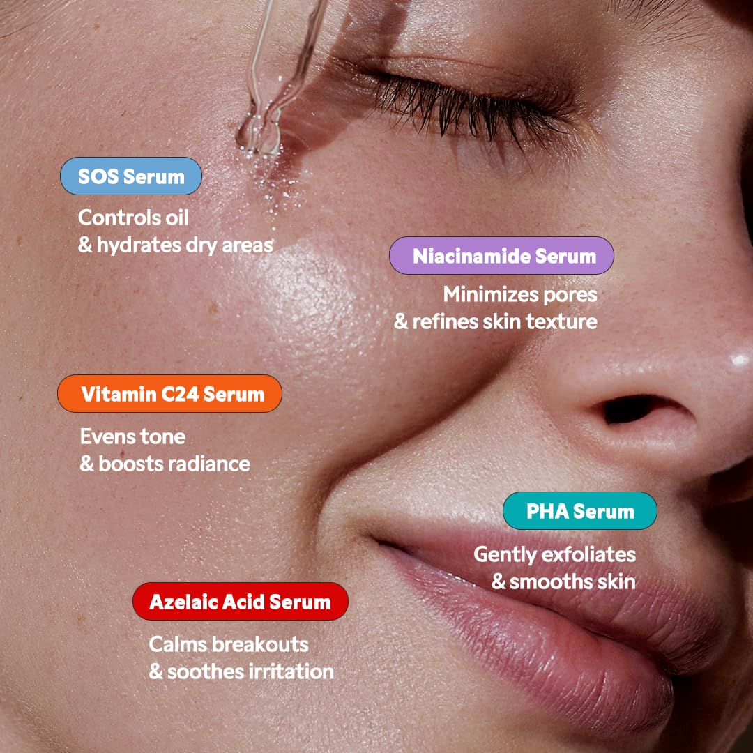 TIRTIR 5 Actives Power Serums Kit – Korean Skin Care Set with Vitamin C, Niacinamide, Azelaic &