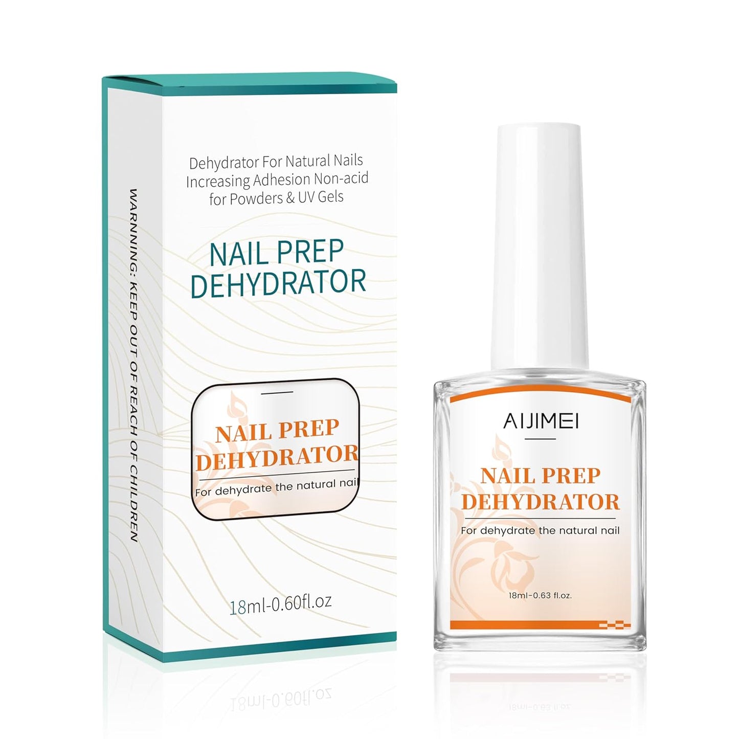 AIJIMEI Nail Dehydrator Professional Acid Free Natural Prep Dehydrate Acrylic Supplies Nail Prep Dehydrator For Acrylic And Gel Polish (18ml/0.63fl.oz)