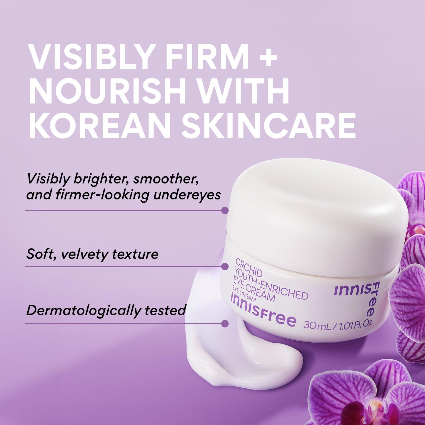 innisfree Orchid Youth-Enriched Eye Cream | Korean Firming Eye Treatment to Smooth Fine Lines |