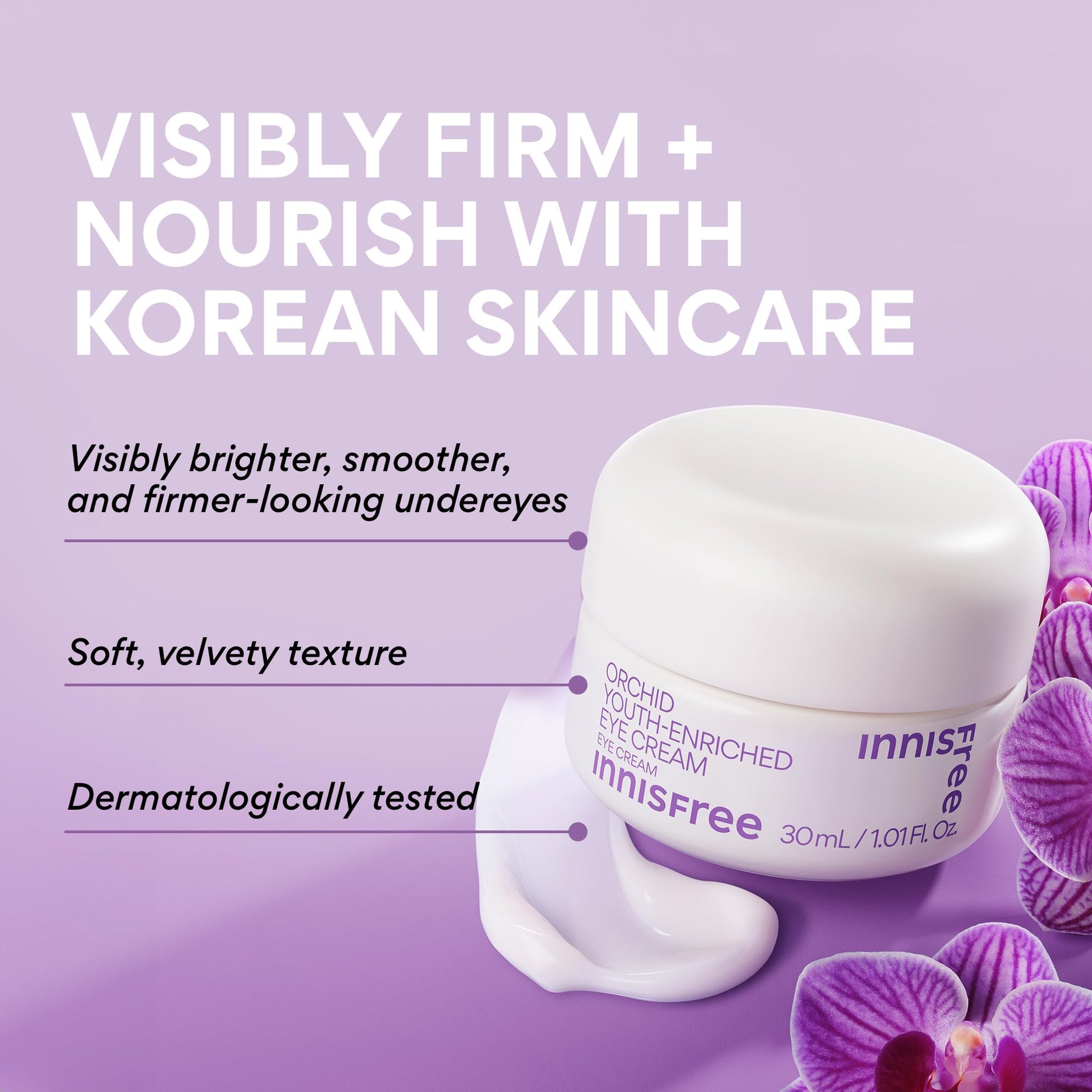 innisfree Orchid Youth-Enriched Eye Cream | Korean Firming Eye Treatment to Smooth Fine Lines |