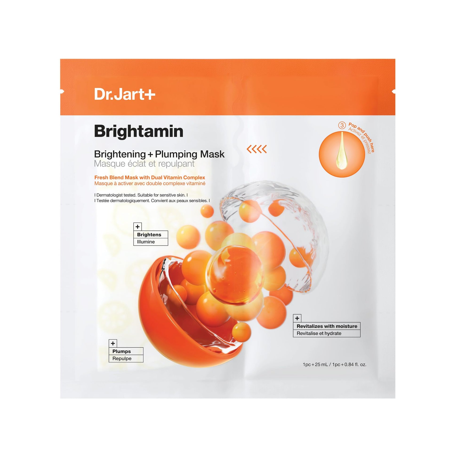 Dr.Jart+ Brightamin Brightening Plumping Korean Face Mask with Vitamin C | Korean Skin Care |