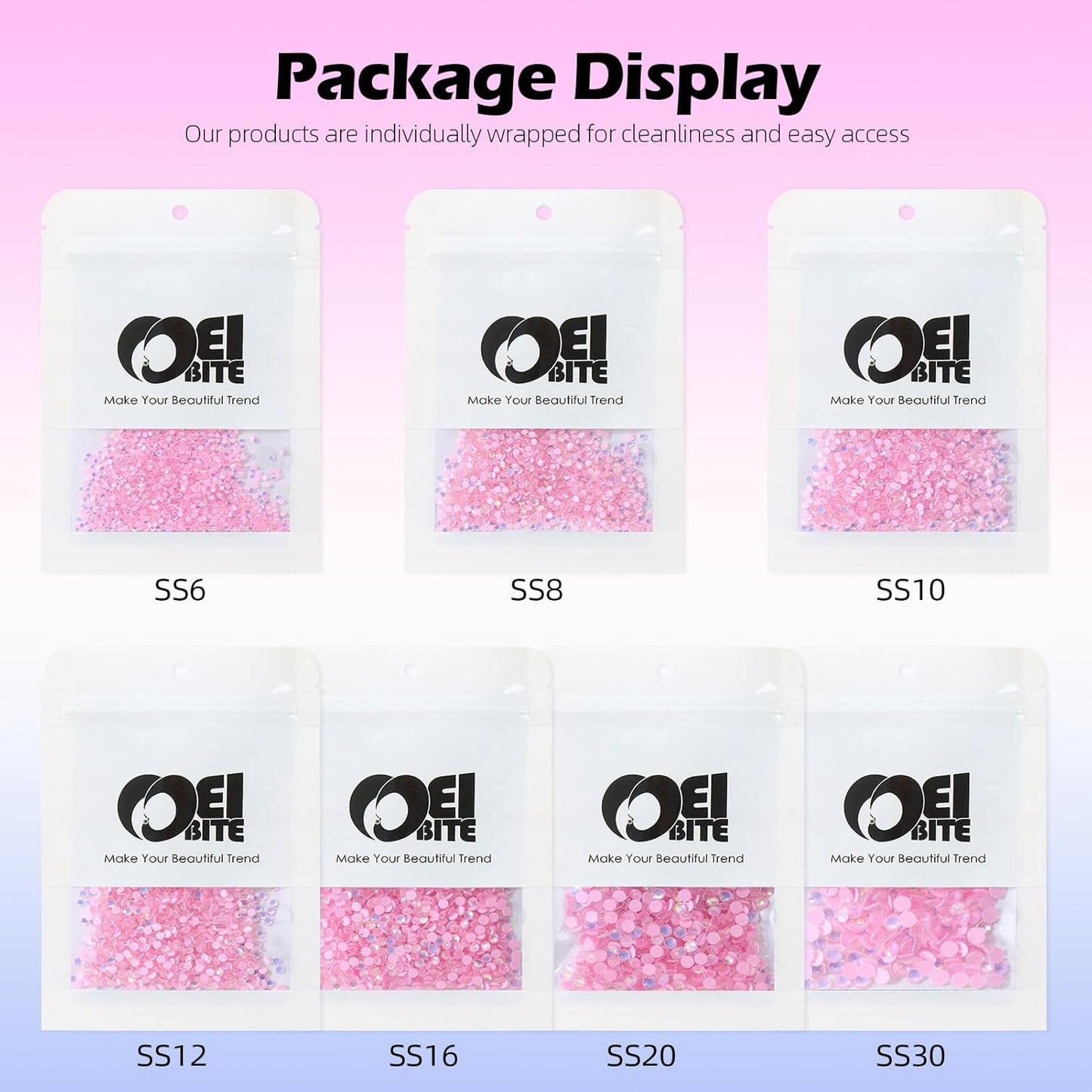 F Pink Flatback Rhinestones, Glass Rhinestones for Nail Art and Craft, Glue Fix, Loose Crystal Gemstones(F Pink, SS30, 288pcs, 6.4-6.6mm)