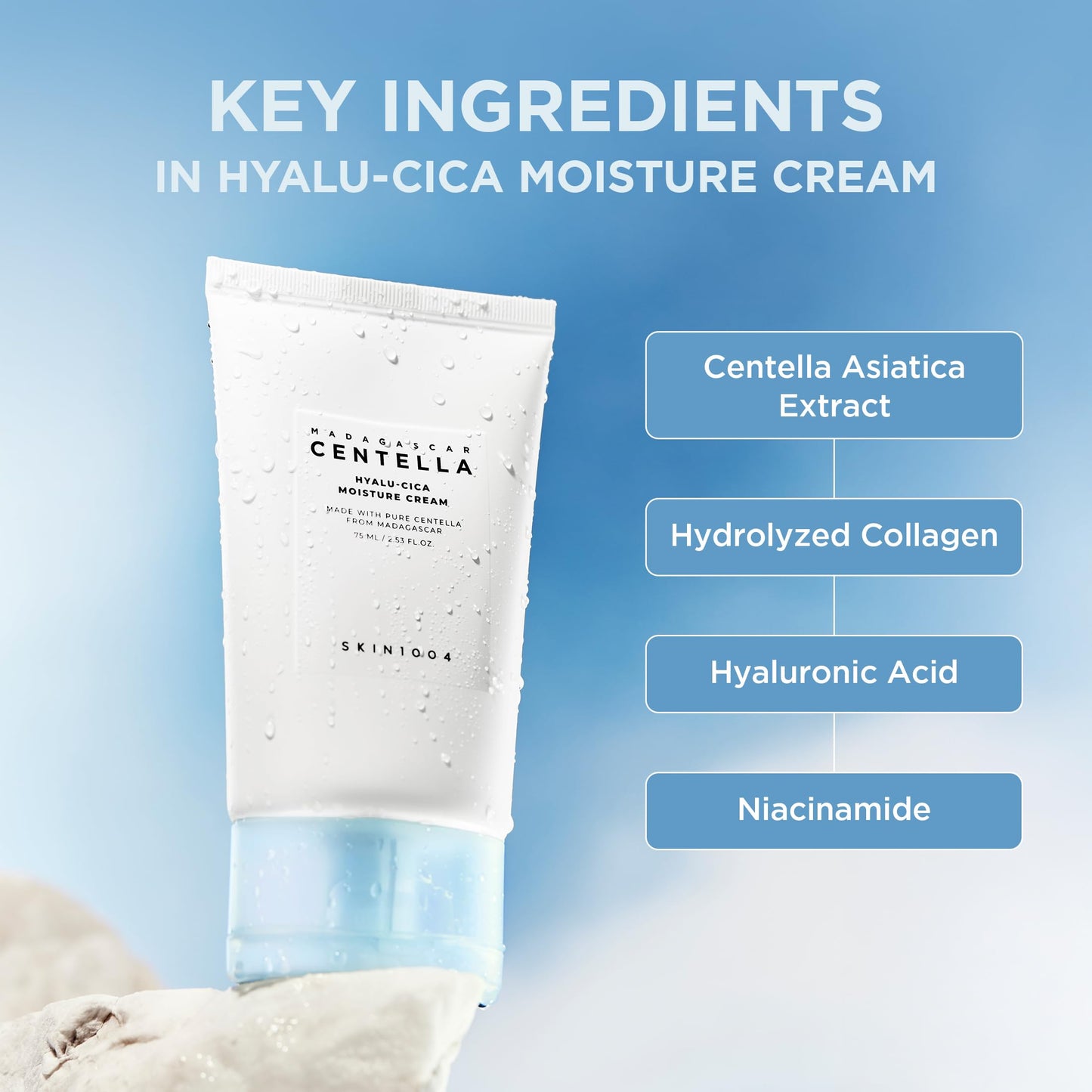 SKIN1004 Hyalu-Cica Moisture Cream, Face Moisturizer with Hyaluronic Acid, Centella Cream for Deep