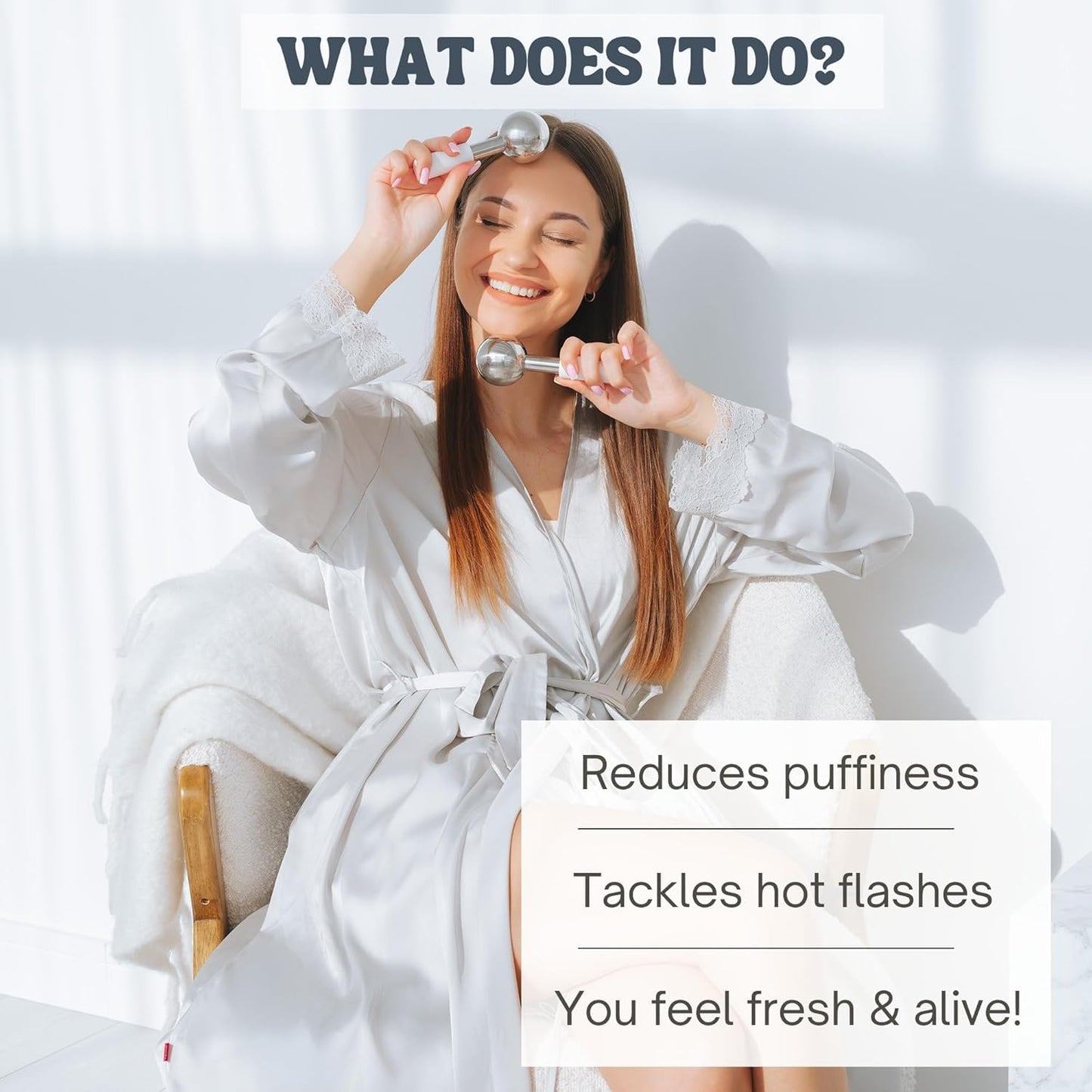 Eli with Love Ice Globes for Facials - 360 Rotating Unbreakable Steel Ice Globes with Carry Case - Professional Esthetician Supplies - Ice Roller for Face and Eyes - Ideal Skincare Tool (Pure White)