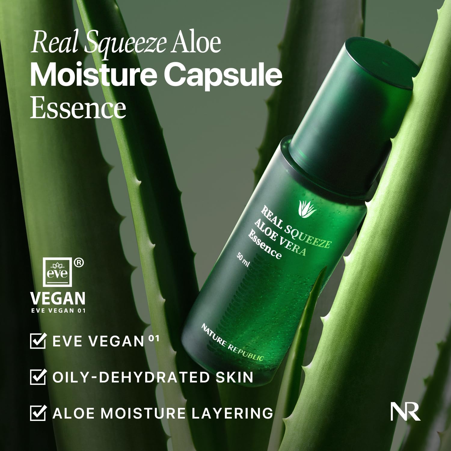 Nature Republic Real Squeeze Aloe Vera Essence | Hydrating Moisturizer & Glow for Face
