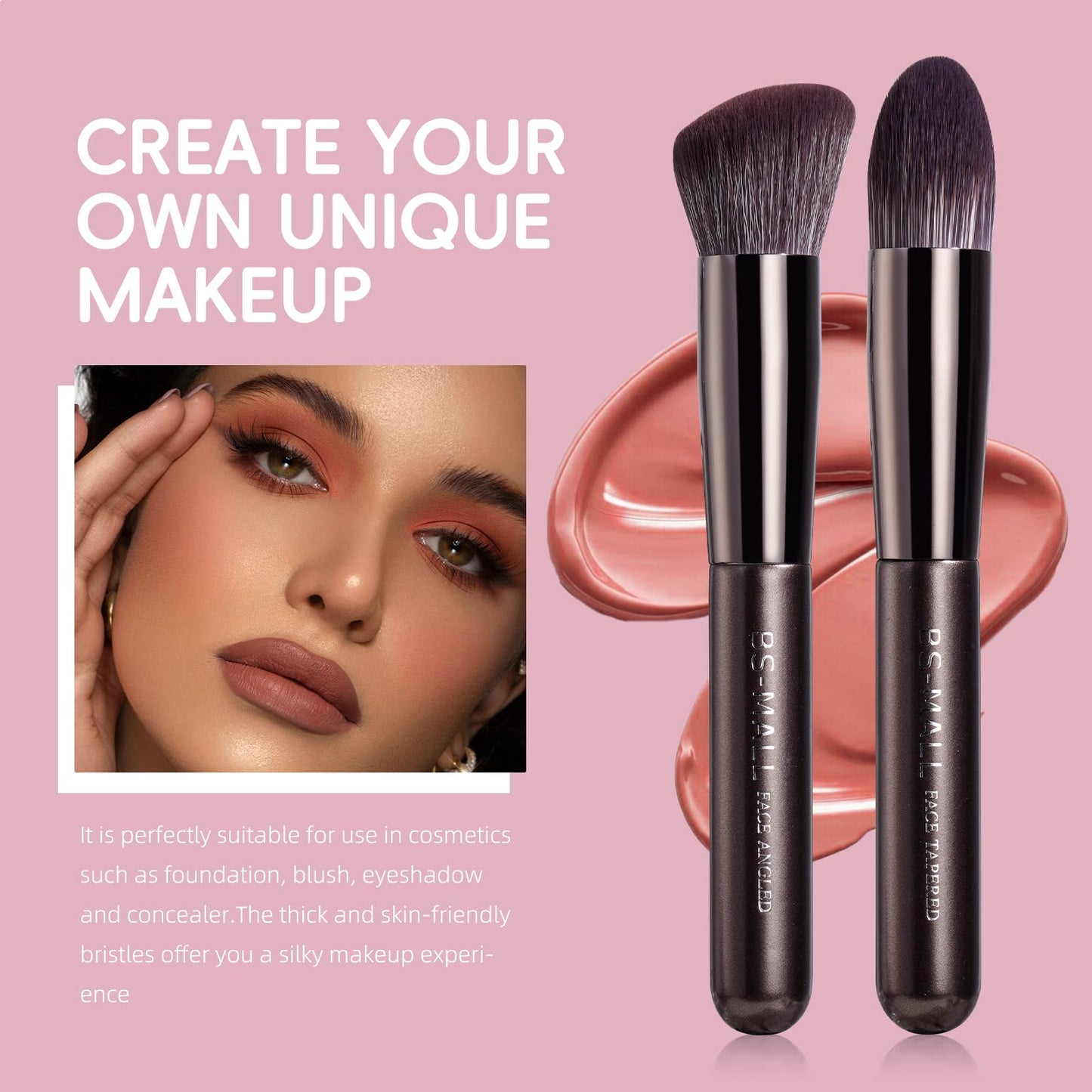 BS-MALL 14 Pcs Professional Makeup Brushes Set with Travel-friendly Case - Perfect for Eyeshadow