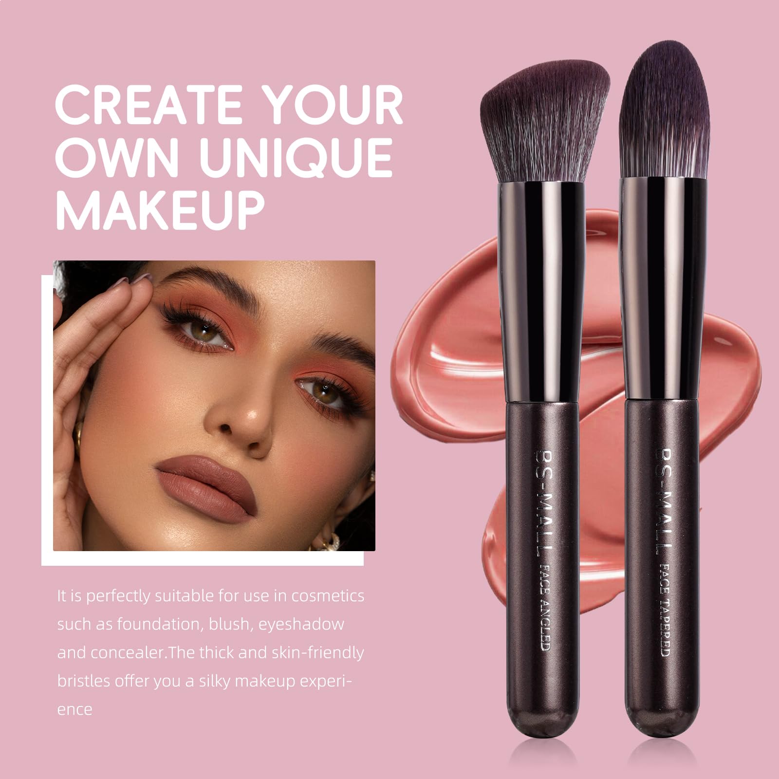 BS-MALL 14 Pcs Professional Makeup Brushes Set with Travel-friendly Case - Perfect for Eyeshadow