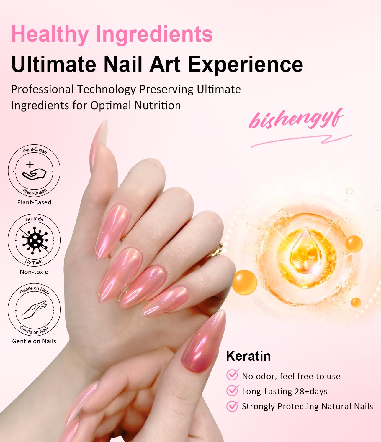 Chrome Nail Powder -【Super Metallic Mirror Effect】Pink White Gold Chrome Powder Shiny Nail Glitter Chrome Powder Nail Powder Pigment for Nail Art Design Decoration