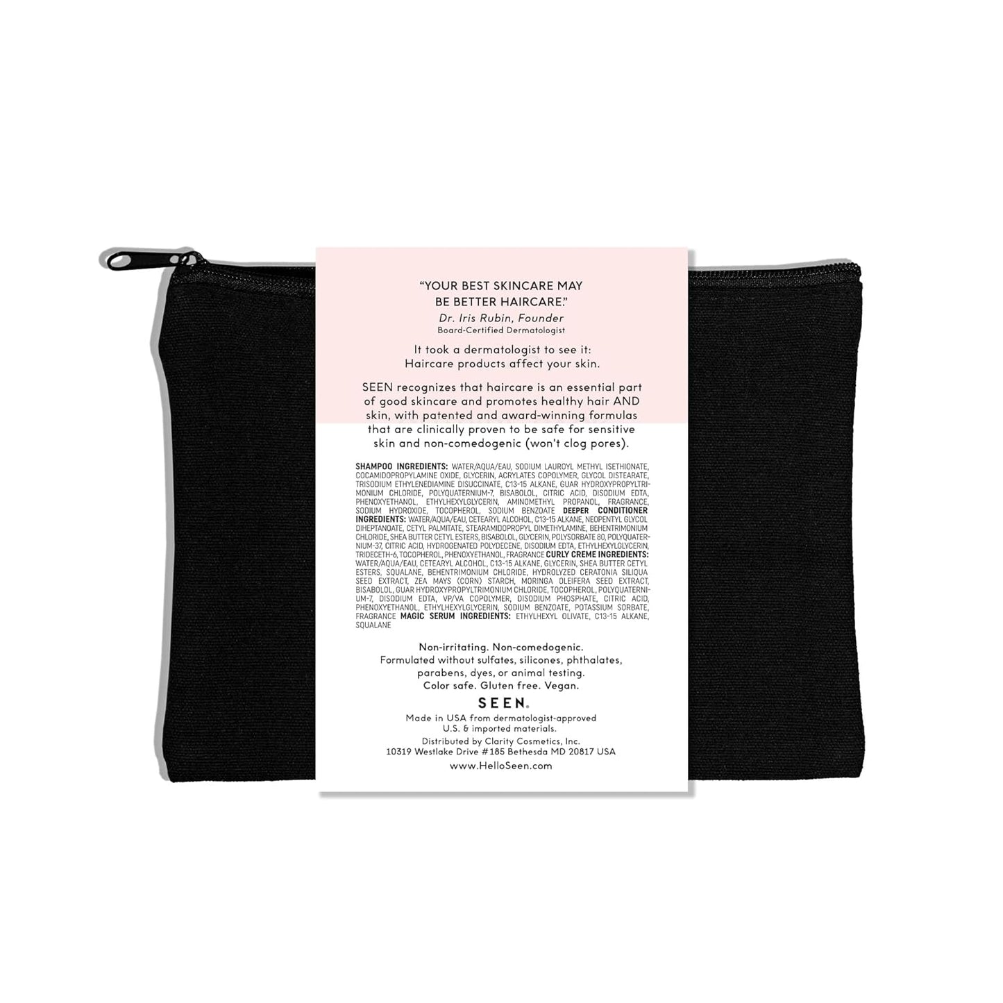 SEEN Curly On The Go Kit -Scented - Non-Comedogenic & Safe for Sensitive Skin - Sulfate-Free, Curl-Defining Styling Hair Bundle - Anti Frizz - Heat Protectant