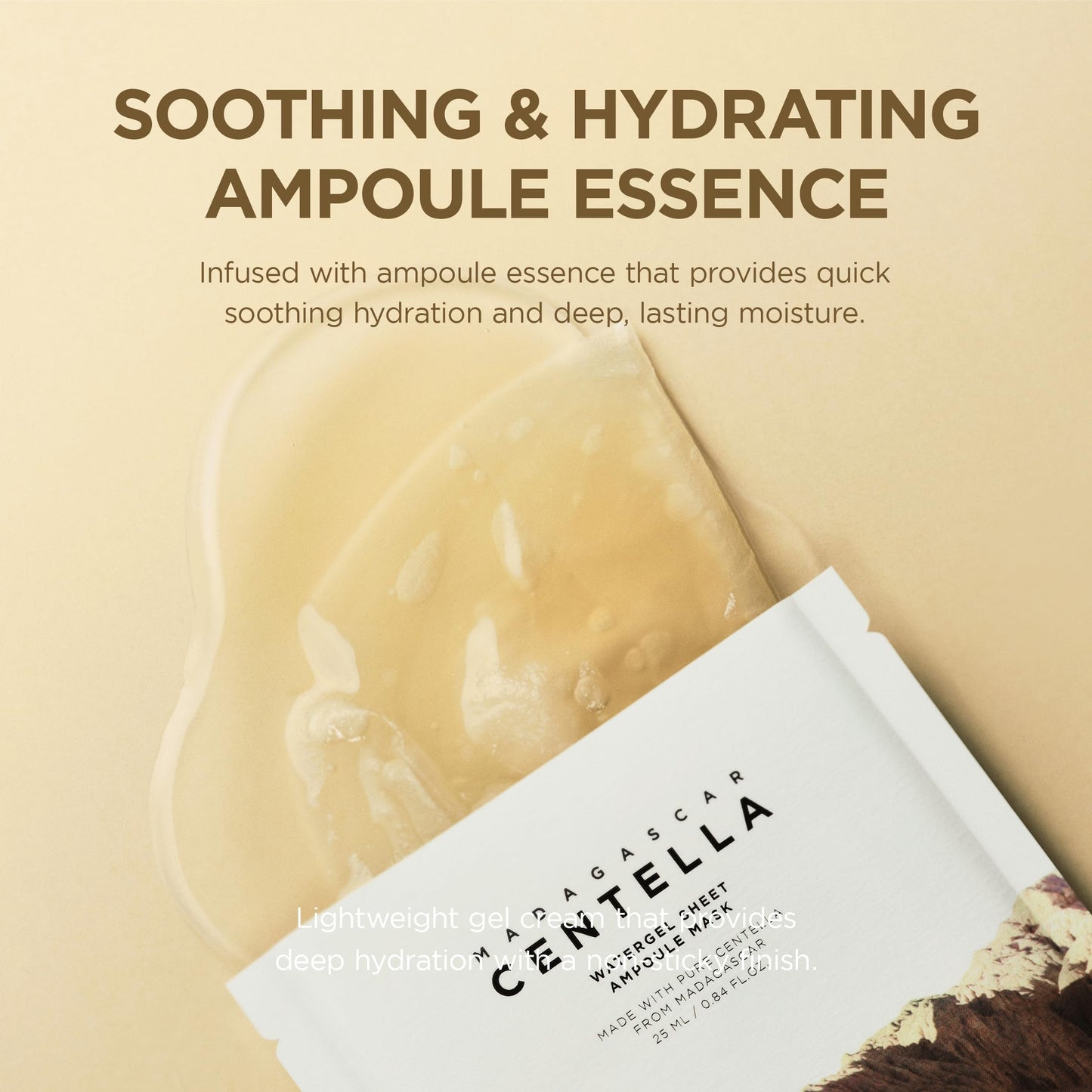 SKIN1004 Madagascar Centella Watergel Sheet Ampoule Mask, 5ea, Korean Face Mask with Centella