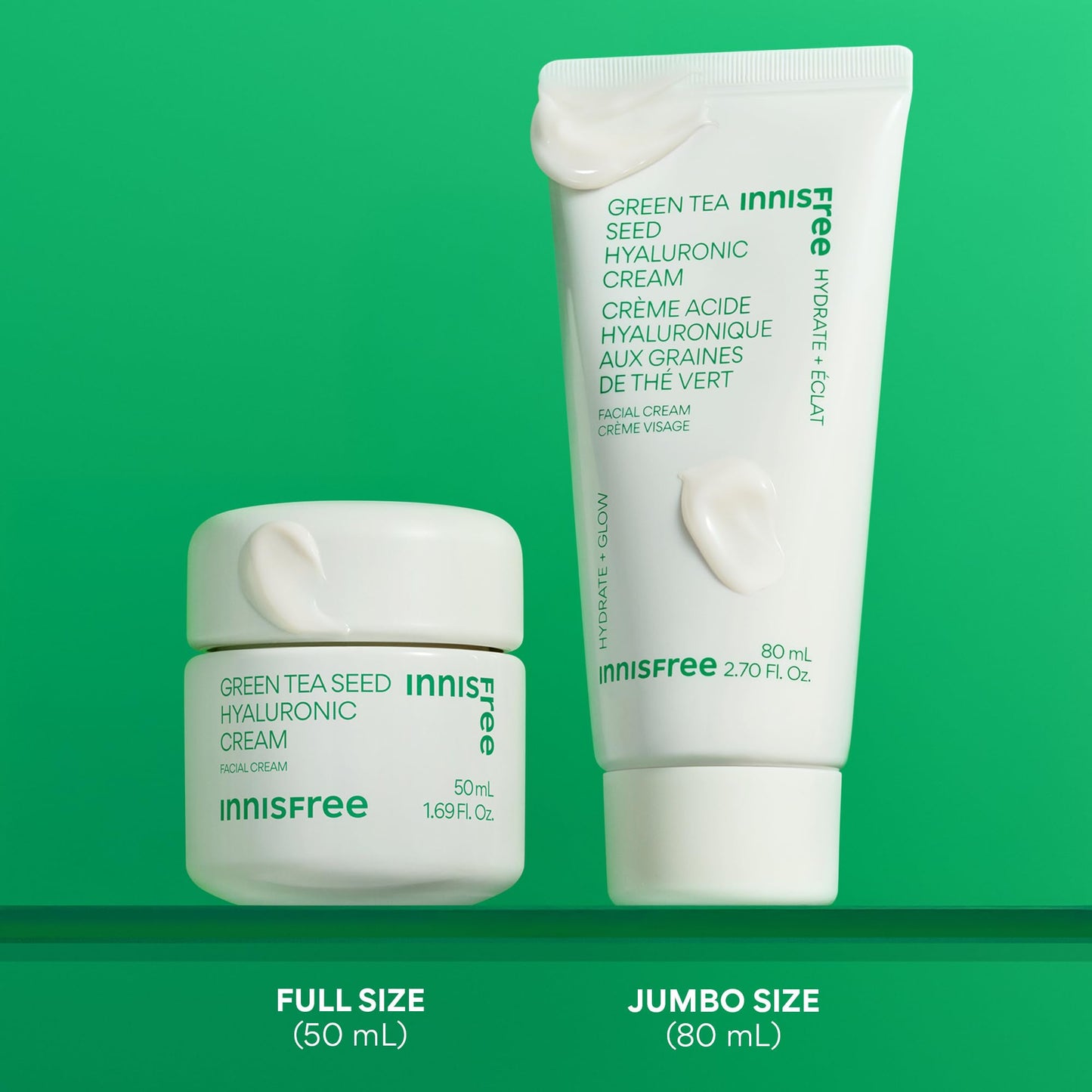innisfree Green Tea Seed Hyaluronic Acid Cream, Korean Face Moisturizer with Ceramide & Skin