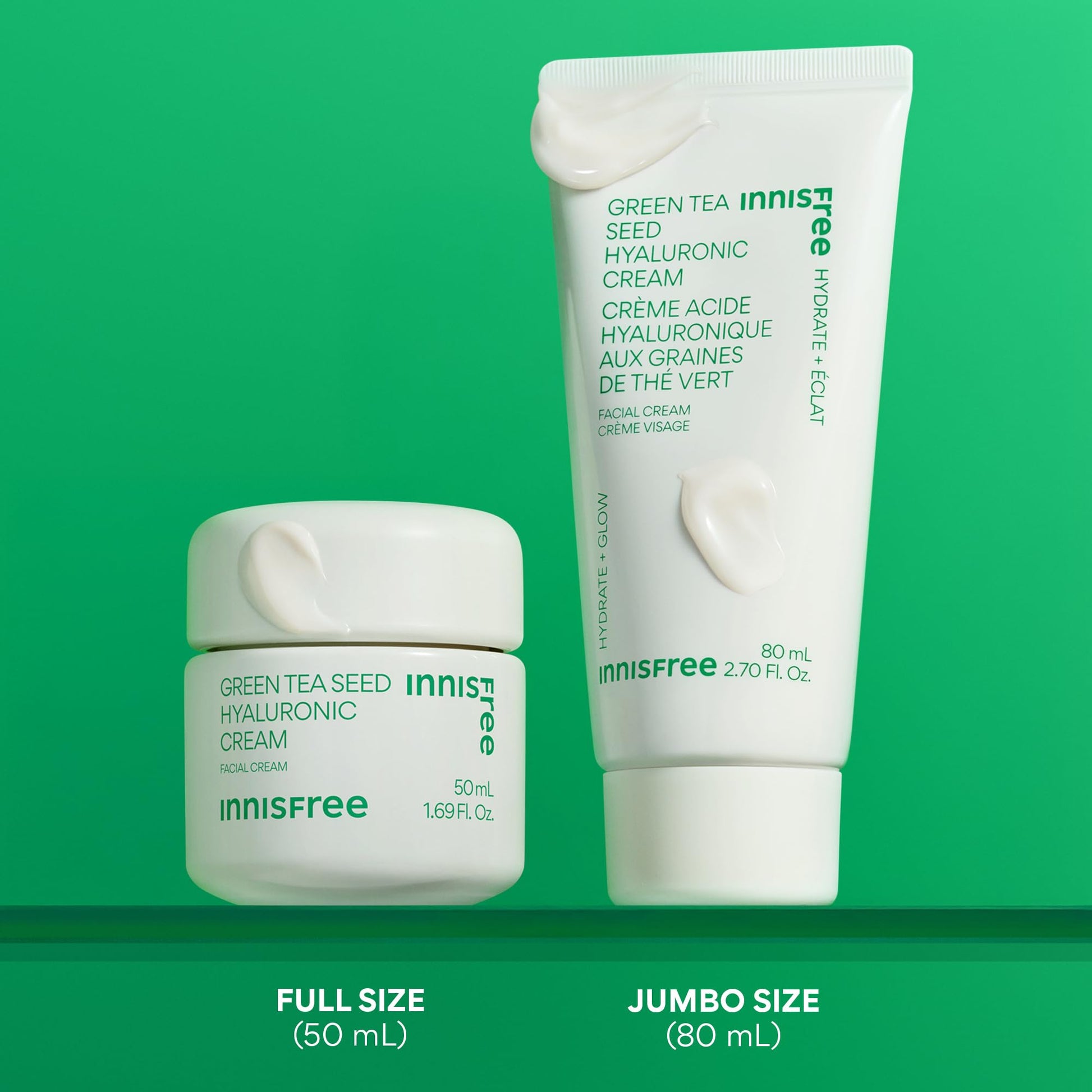 innisfree Green Tea Seed Hyaluronic Acid Cream, Korean Face Moisturizer with Ceramide & Skin