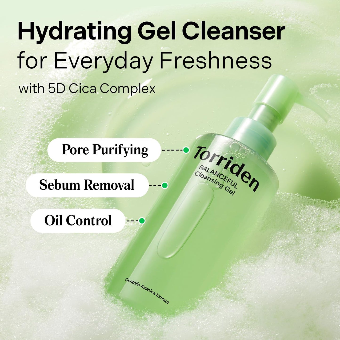 Torriden BALANCEFUL Cleansing Gel 200ml (6.76 fl. oz.) | Low pH Cleanser | Gentle Facial Cleanser