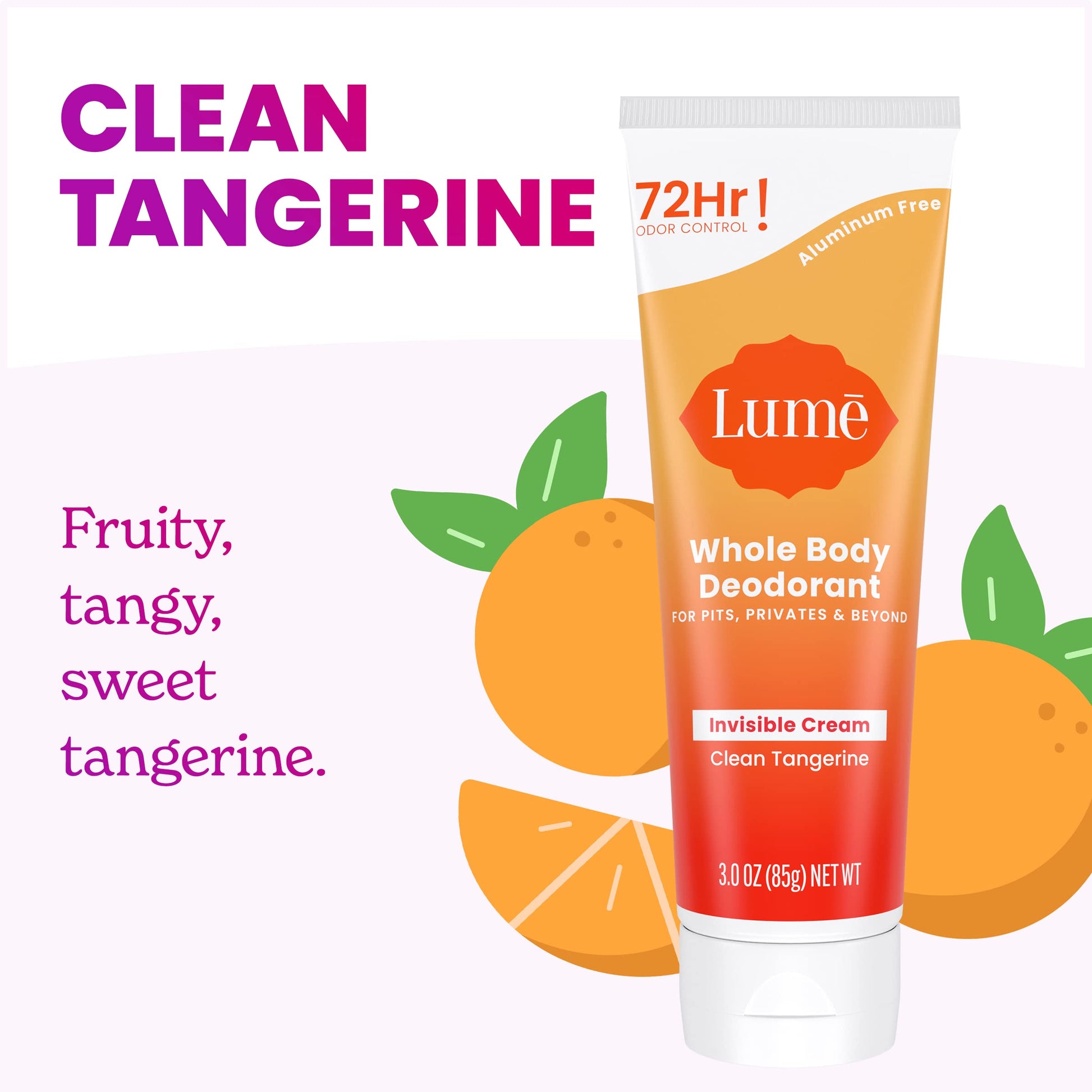 Lume Whole Body Deodorant - Cream Tube - 3 oz (Clean Tangerine)