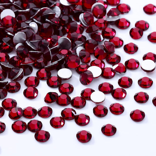 Siam Flatback Rhinestones, Glass Rhinestones for Nail Art and Craft, Glue Fix, Loose Crystal