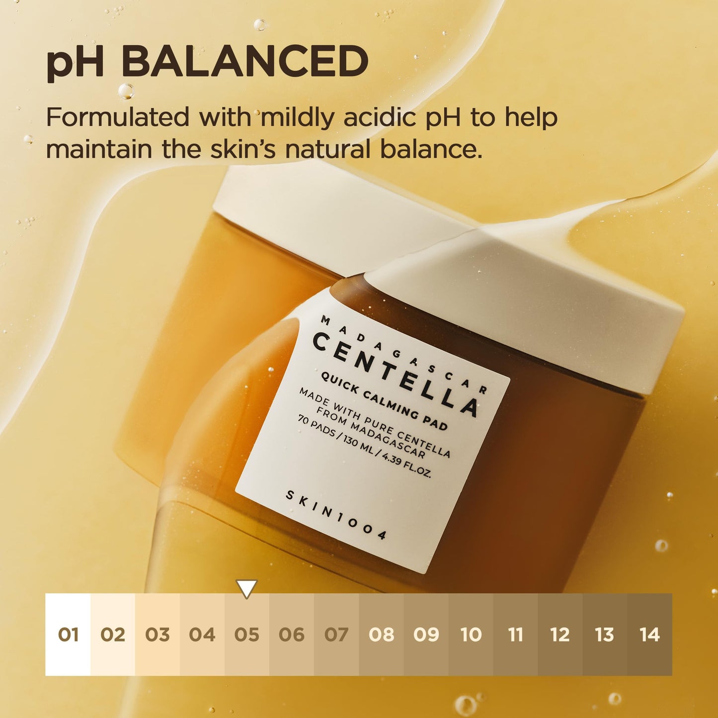 SKIN1004 Centella Quick Calming Pad, 70 Pads, Korean Face Toner Pad with Madagascar Centella