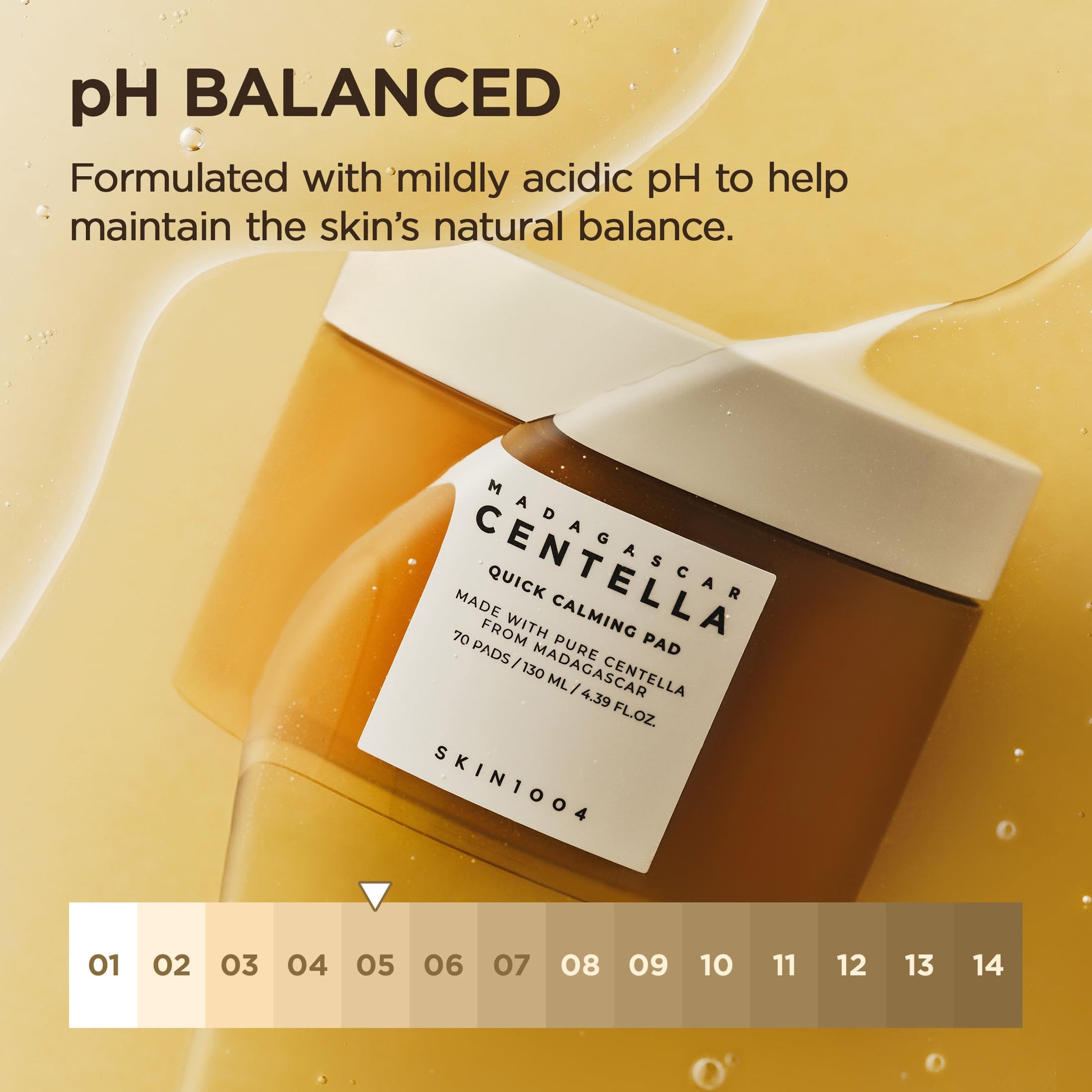 SKIN1004 Centella Quick Calming Pad, 70 Pads, Korean Face Toner Pad with Madagascar Centella
