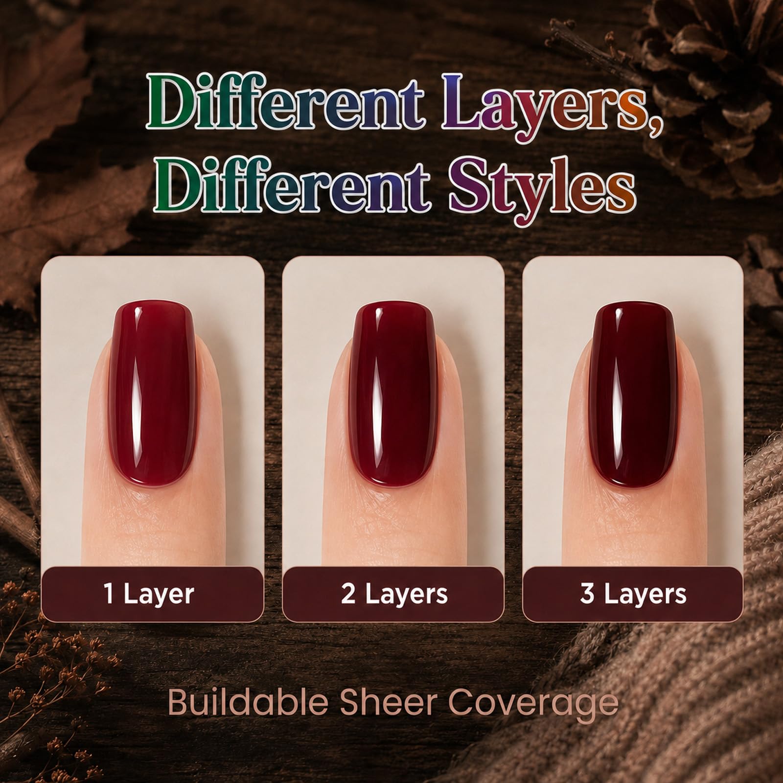 Beetles Midnight Syrup Jelly Gel Nail Polish Set, 6 Colors Fall Gel Polish