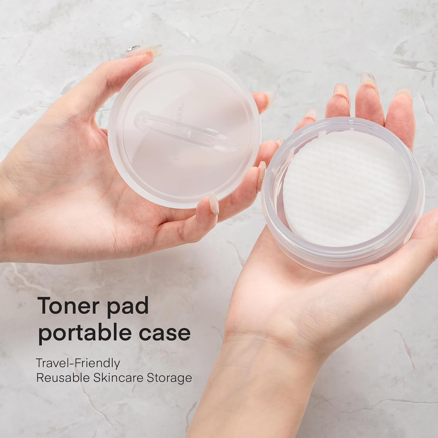 Small Travel Containers for Skincare: Korean Mini Containers with Lids for Toner Pads & Under Eye Patches DIY - Travel-Friendly, Reusable, Leak Proof Skincare Storage Made in Korea - 1 Empty Pack