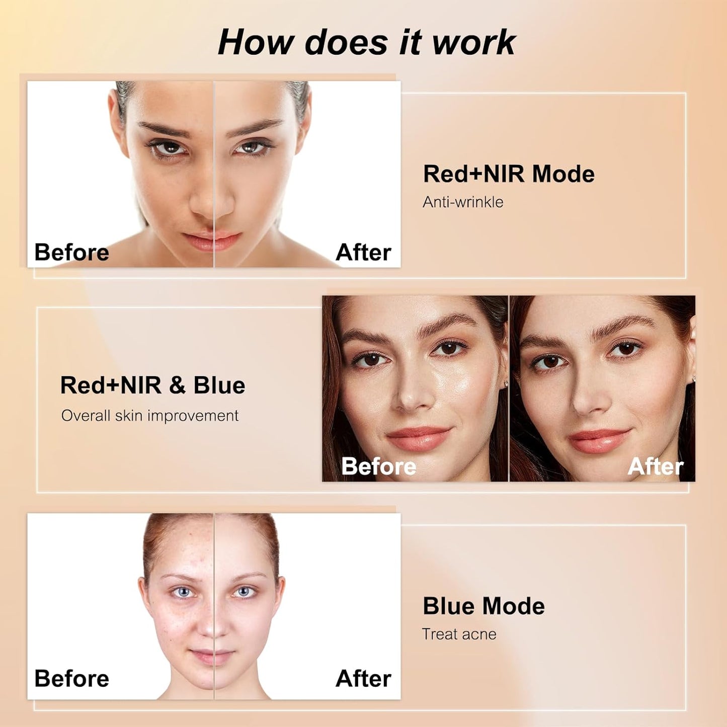 Beauty LED Light Mask -infrared light therapy red light therapy led facial light Photons Facial Skin Care Wrinkle reduce anti-acne facial light acne treatment beauty device