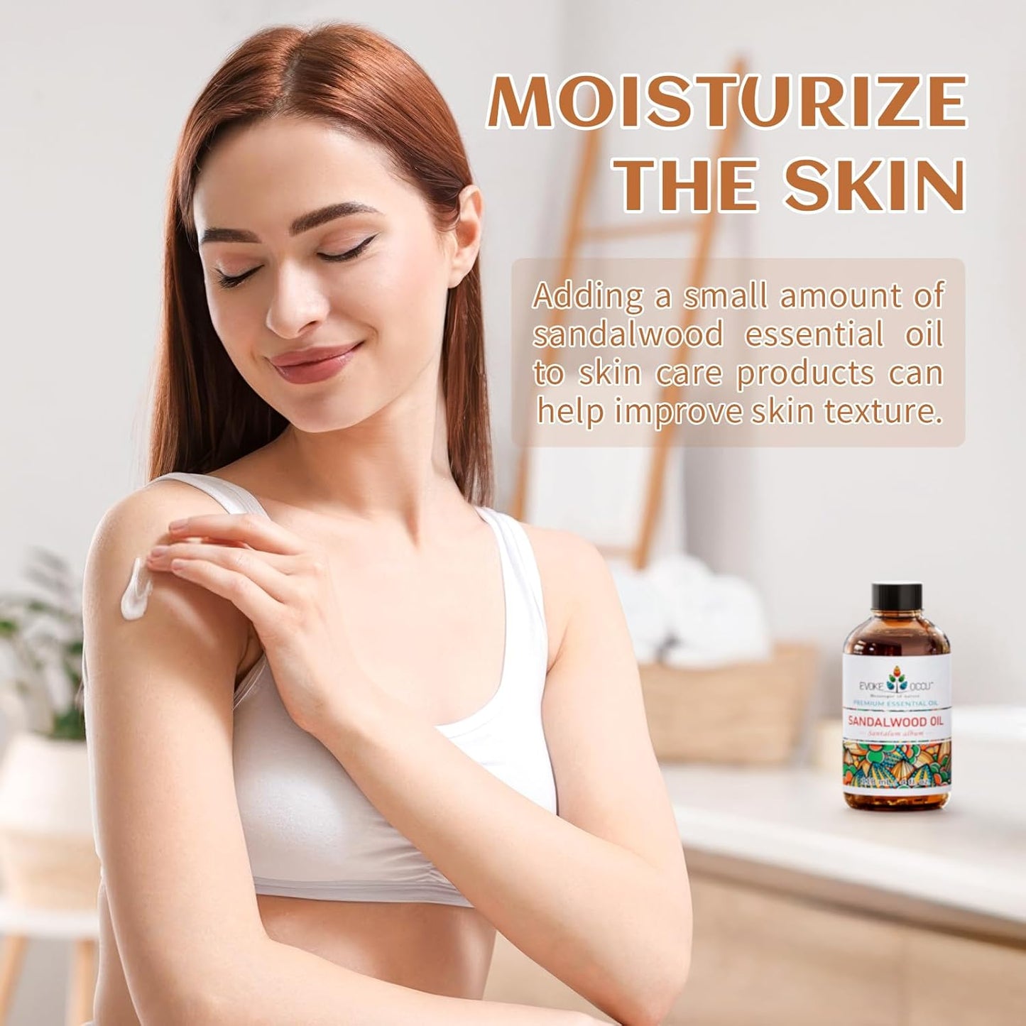 EVOKE OCCU Sandalwood Essential Oils for Skin Care, Diffuser, Perfume, Candle and Soap Making - 4 FL Oz