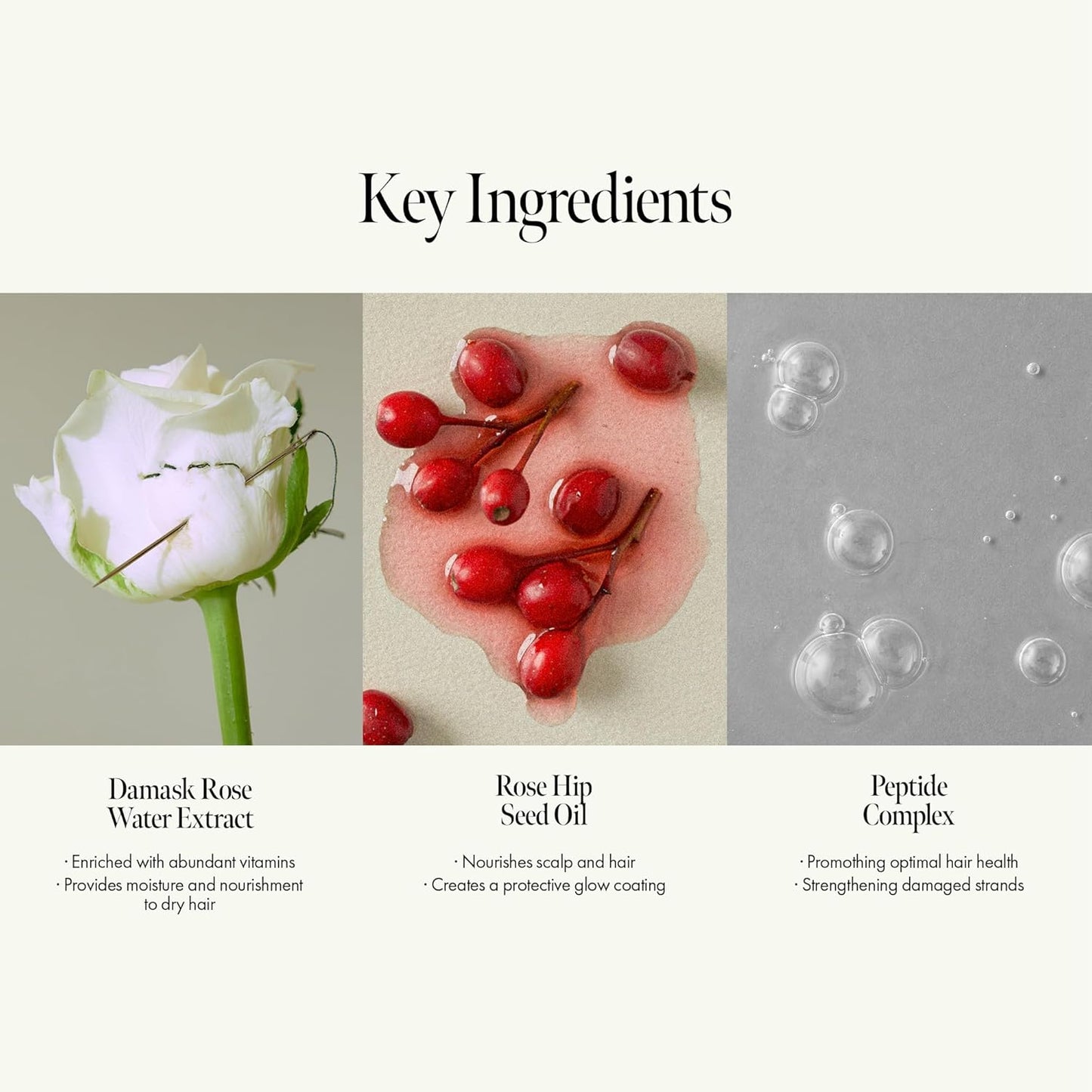 Rosy Night Vegan Hair Perfume Long-Lasting Floral Musky Scented with Damask Rose Extract, Rosehip Oil, Peptide Complex for All Hair Type, Free of Silicone & Parabens (3.38 fl. Oz)