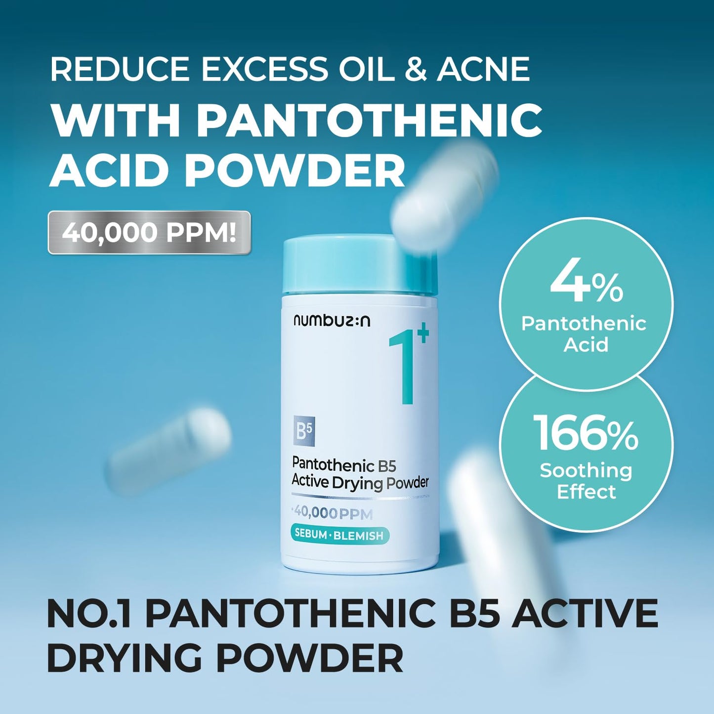 numbuzin No.1 Powder | Pantothenic B5 Active Drying Powder | Spot Treatment Acne, Pantothenic Acid