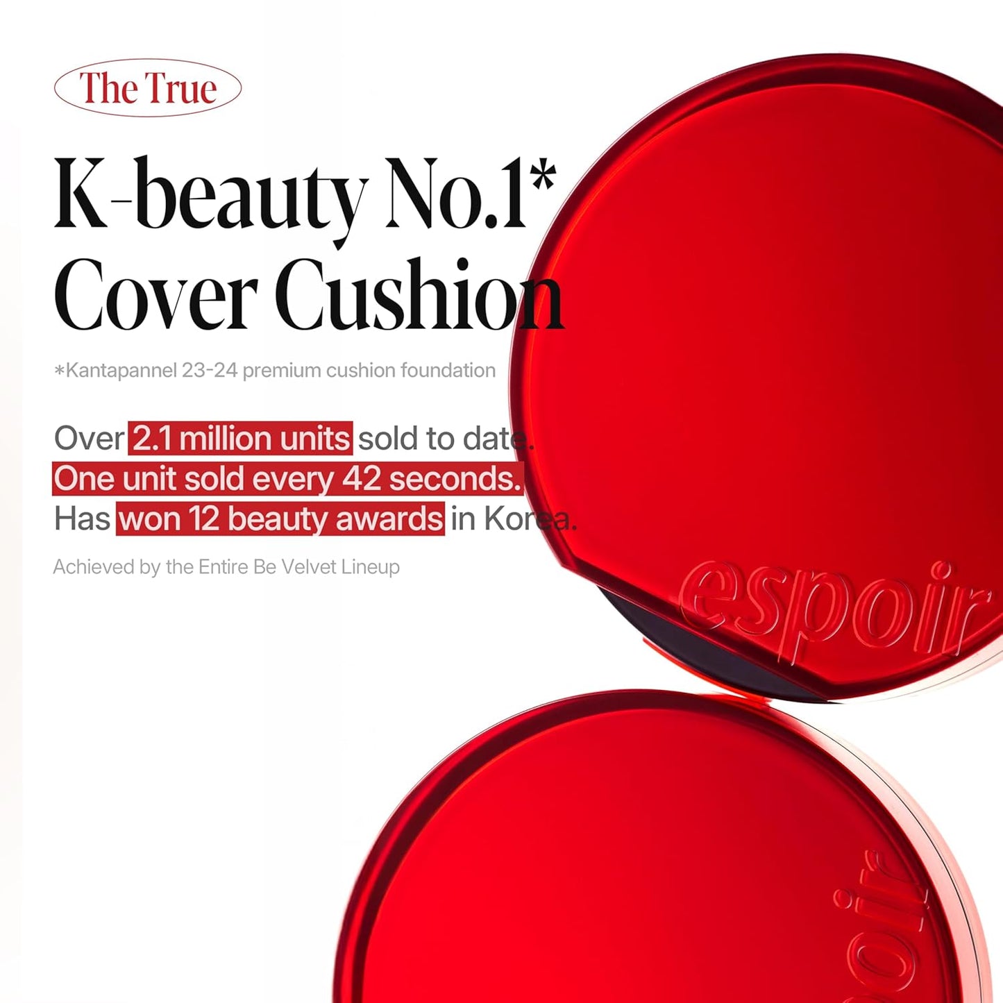 espoir [NEW] Be Velvet Cushion Foundation | Quick and Easy Coverage with Long-lasting Color by Zero Oxidation (#32 Cinnamon, 0.46 Ounce (Pack of 1))