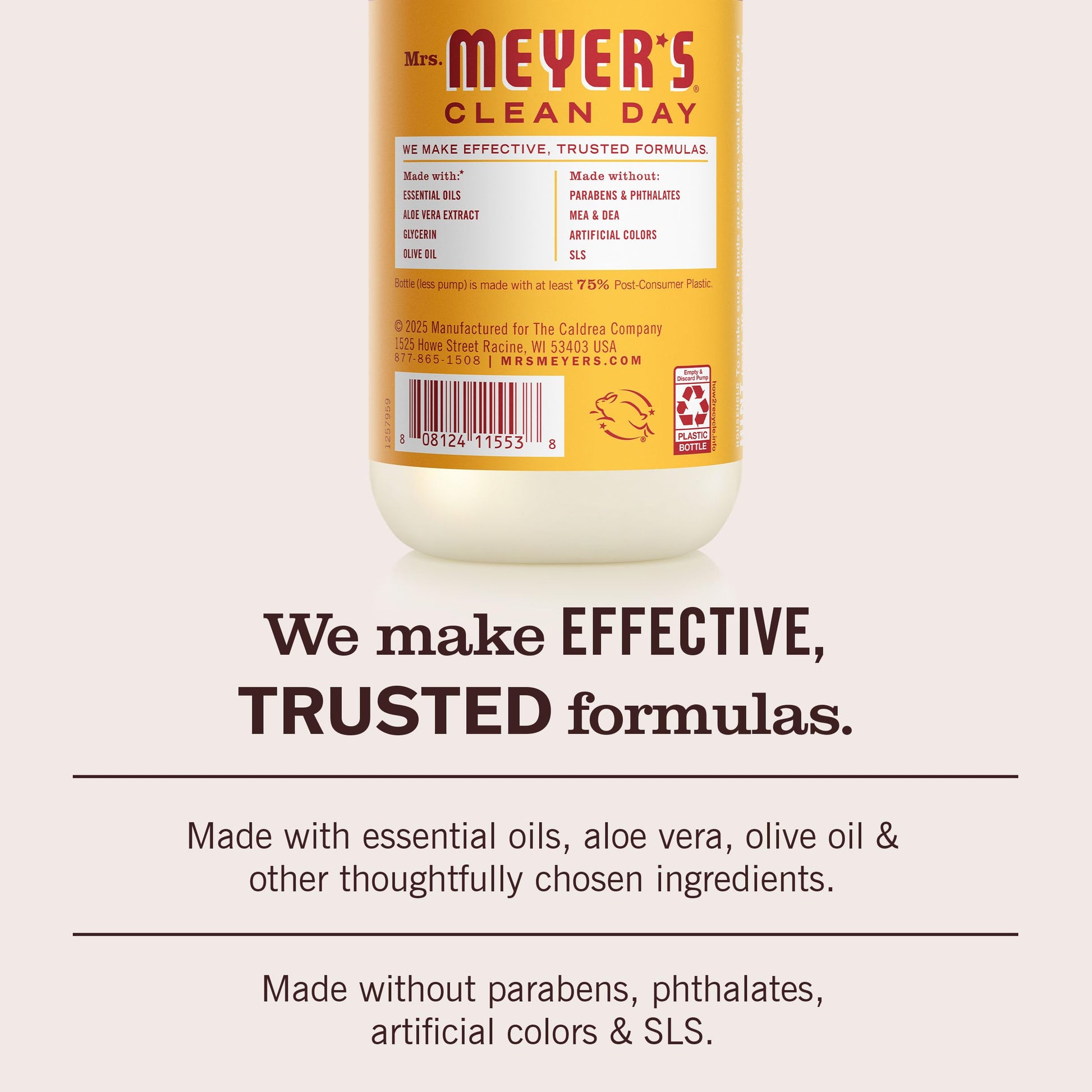 MRS. MEYER'S CLEAN DAY Hand Soap, Clementine Scent, 12.5 Fl Oz Bottle - 3 Pack