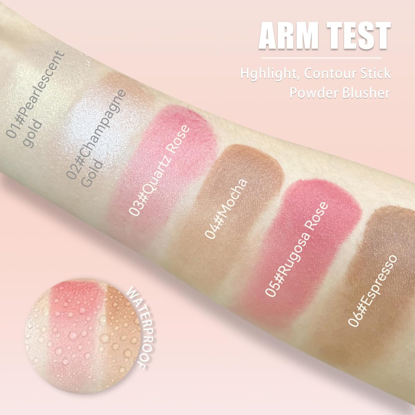 3Pcs Cream Contour Stick Makeup Kit,Create Face Contour,Highlighter Stick,Blush stick for Sculpt the Cheeks,Bronzer Contour Sticks,Waterproof and Long-lasting Contour makeup set,Non-greasy（02#05#06#）