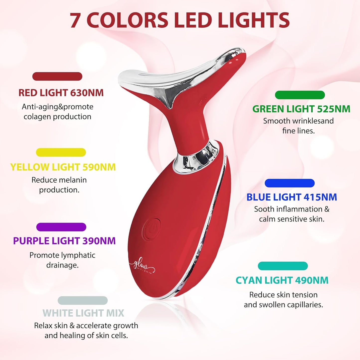 Red-Light-Therapy-for-Face and Neck with 7 Color, Facial Massager for Face and Neck