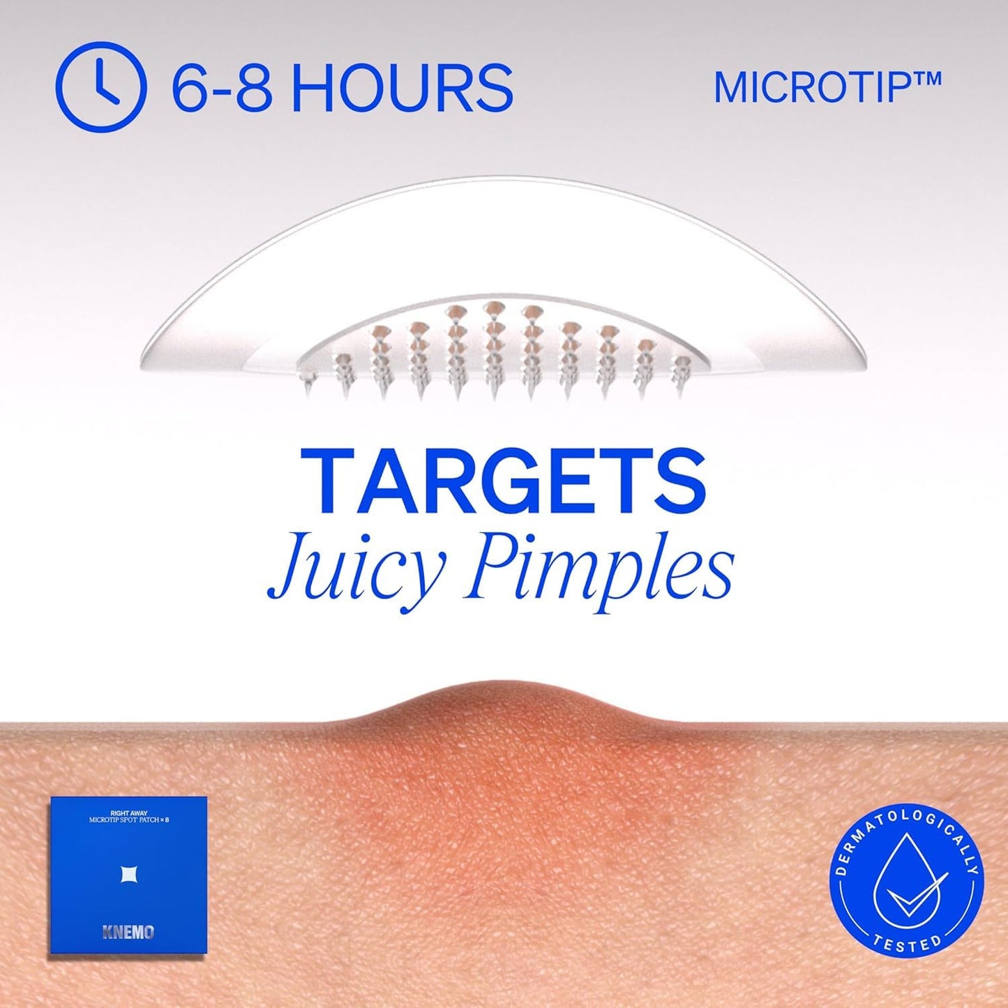 RIGHT AWAY Microtip Hydrocolloid Acne Pimple Patch for Early Stage Zits and Hidden Blemish (8 Patches) Microdart Patch