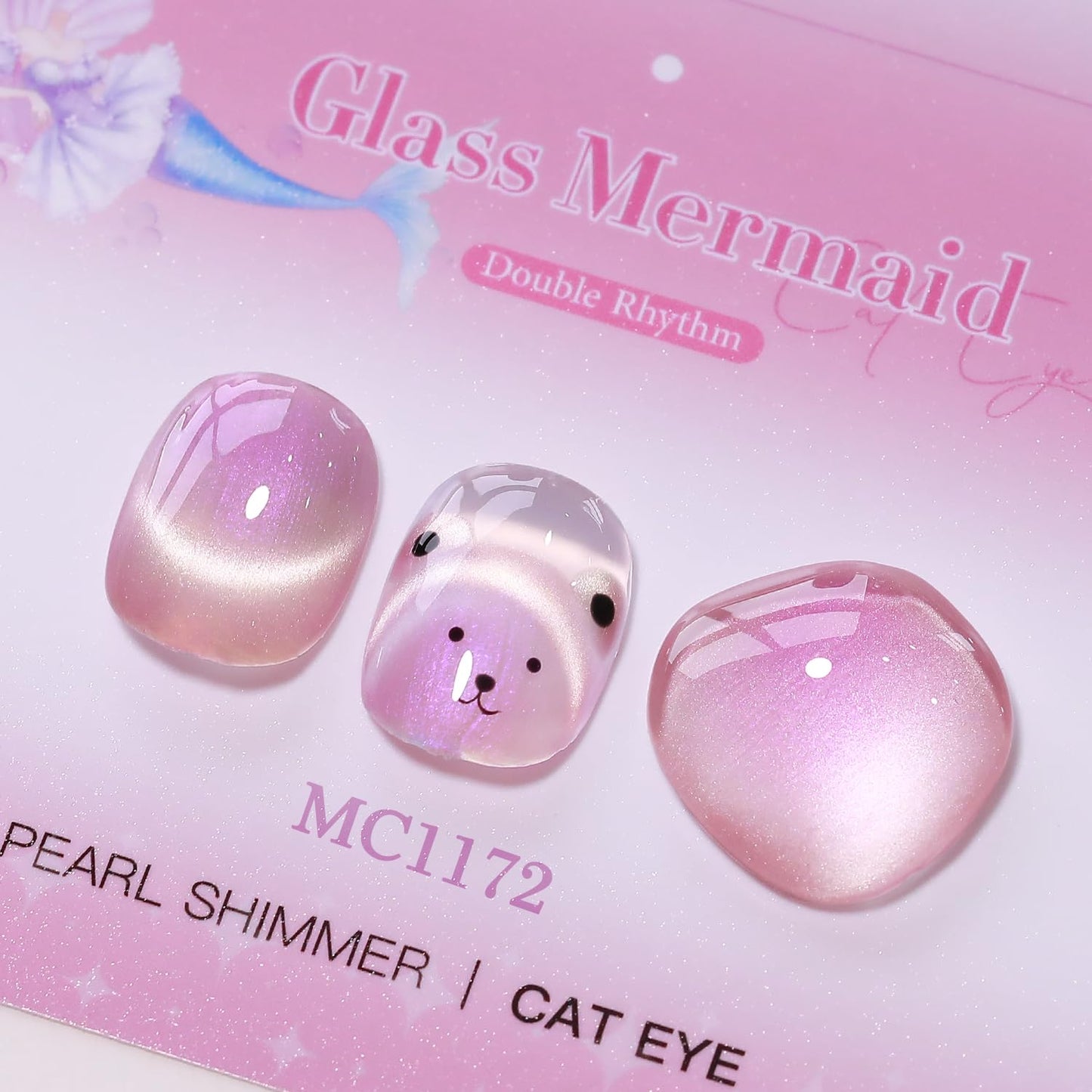 Double Rhythm 0.5 Oz Cat Eye Gel Polish with Magnet Same Color Same Bottle Holographic Glitter Shimmer Translucent Color Salon 15 ML Magnetic Nail Art (Mermaid Purple-MC1172)